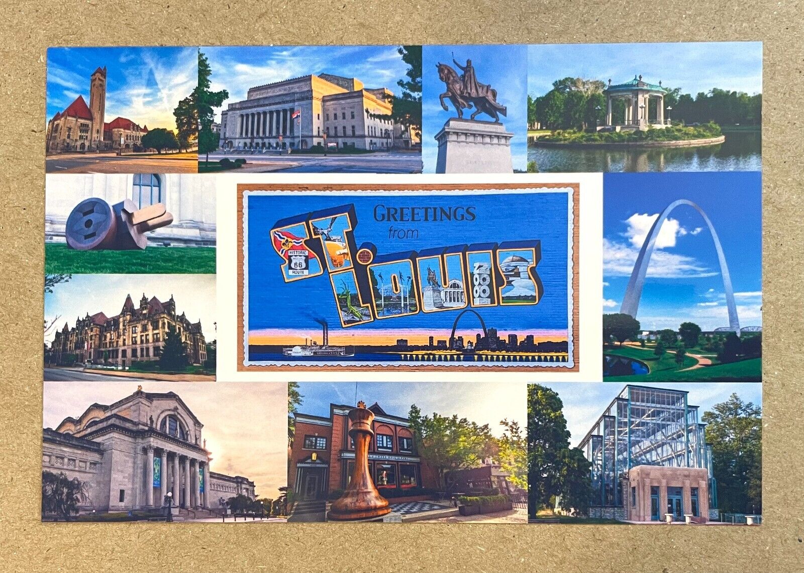 Postcard blank unused St. Louis Missouri Multiview 4x6 with description