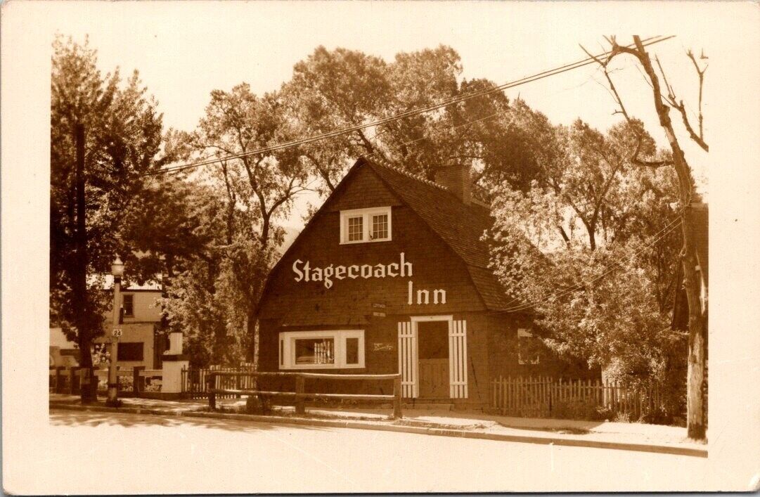 Stagecoach Inn Manitou Springs Colorado co real photo postcard RPPC