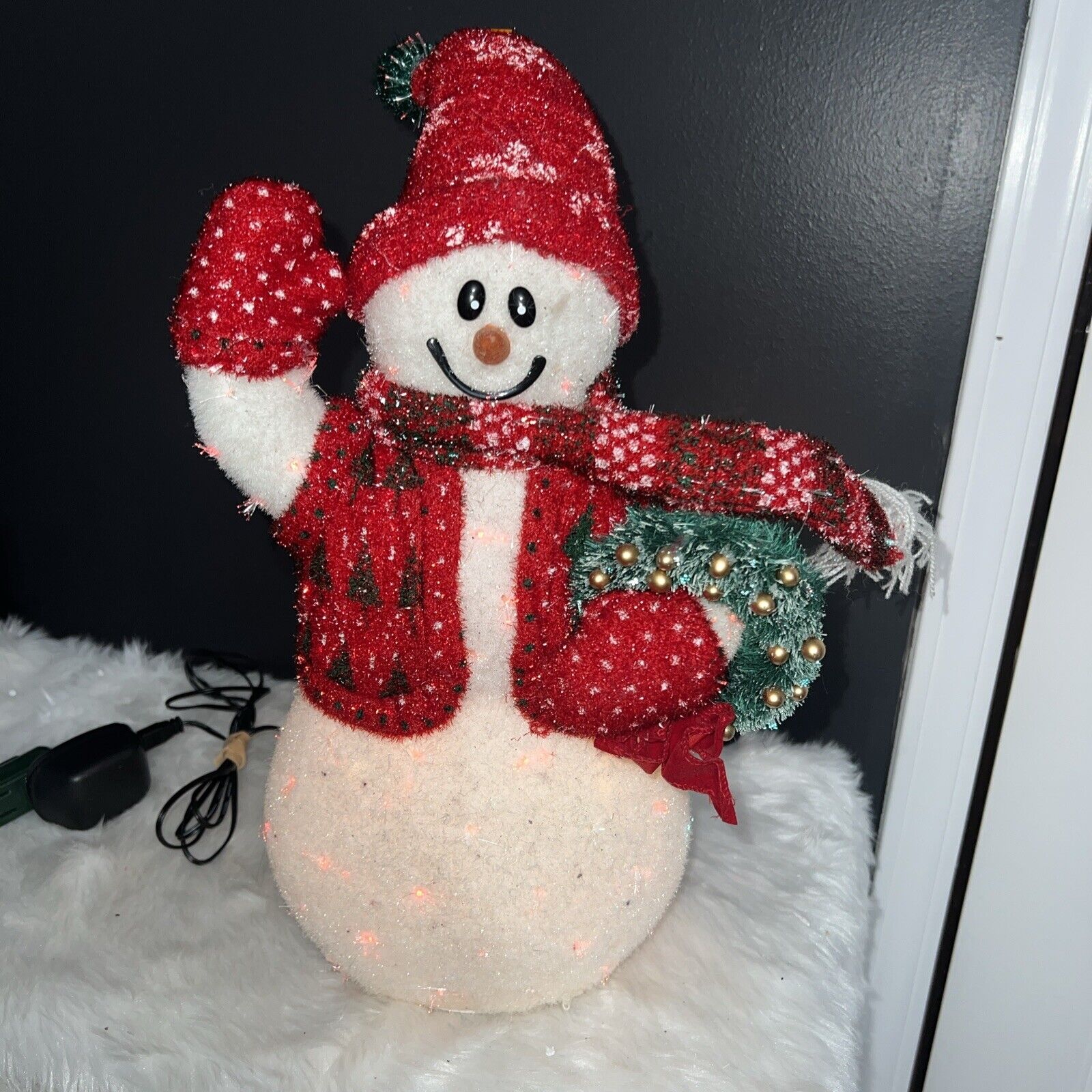 VINTAGE AVON CHRISTMAS GIFT COLLECTION FIBER OPTIC 16'' SNOWMAN COLOR CHANGING