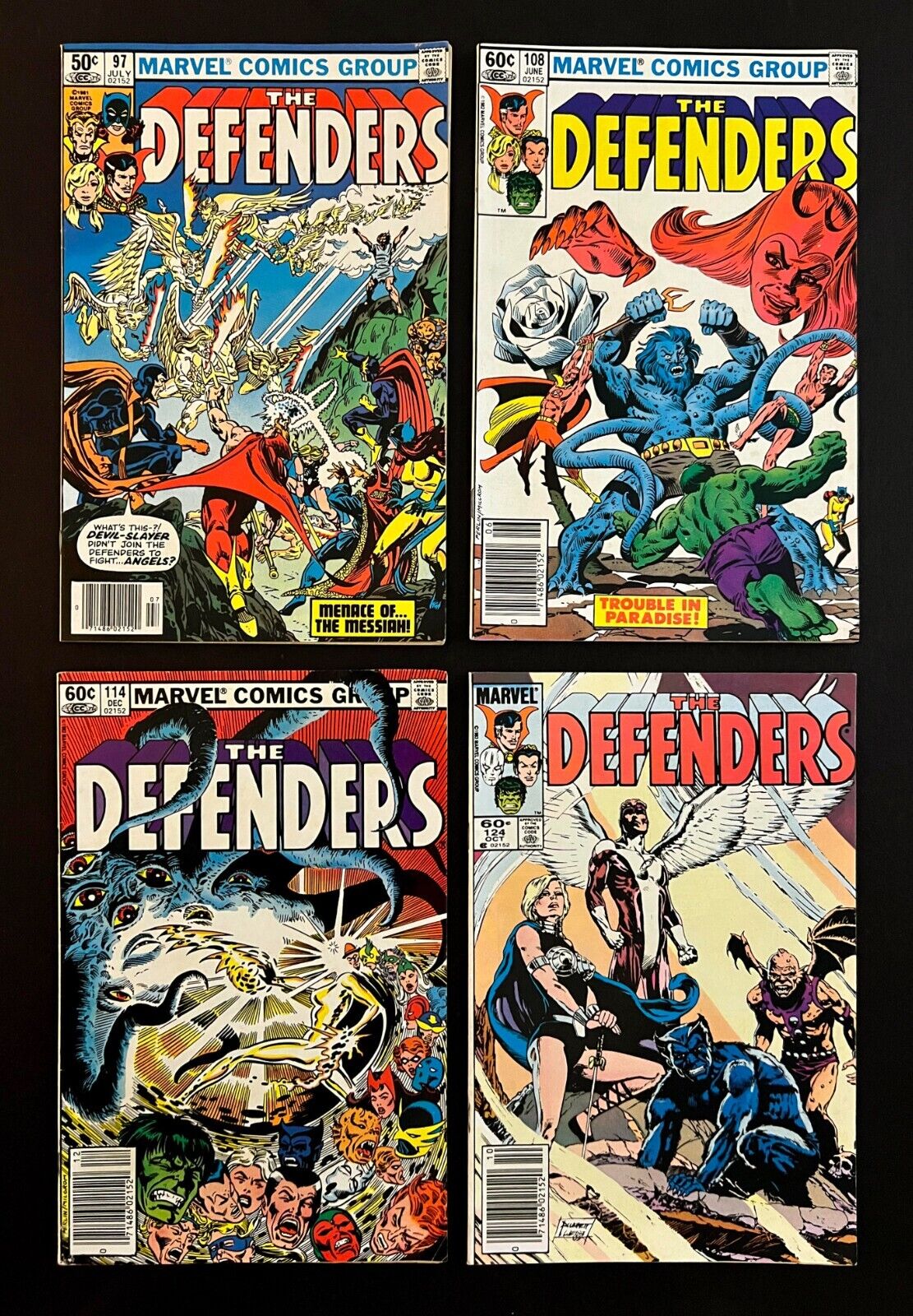 *Defenders* 4 Issue Lot #97, 108, 114, 124 Marvel Comics 1981-1983