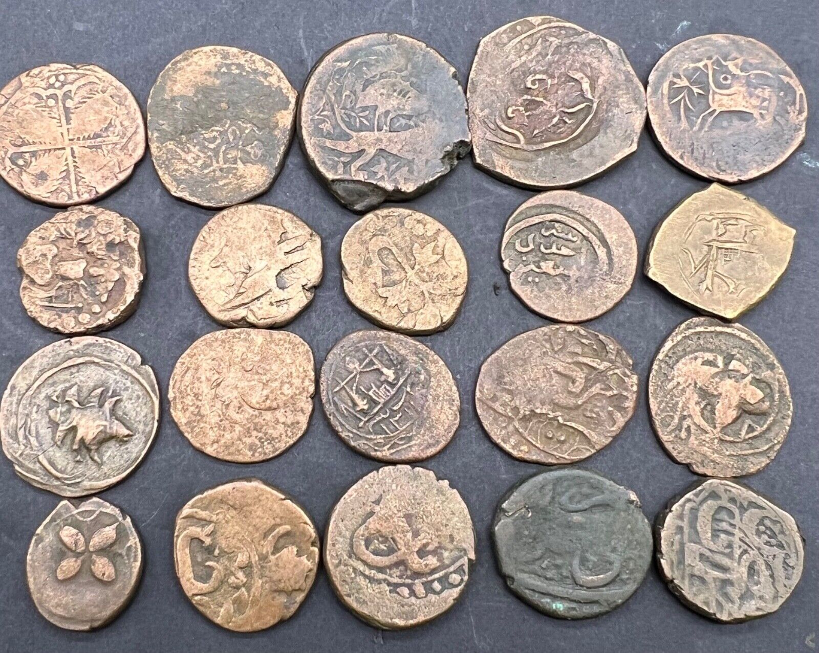 Ancient Old Islamic Saljoqian Era Different Kind Of Copper Flus Coins