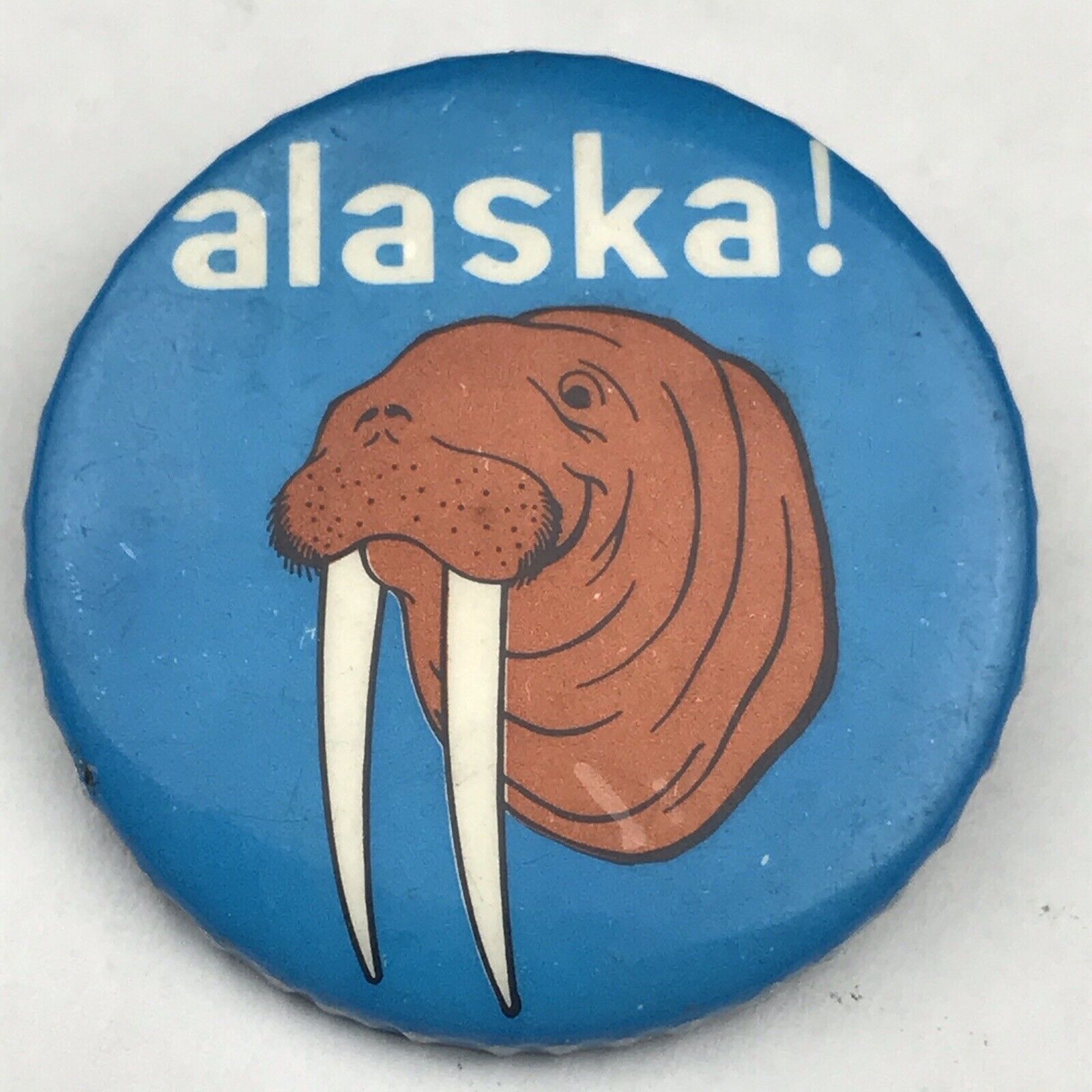 Alaska Walrus Vintage Pin Button Pinback