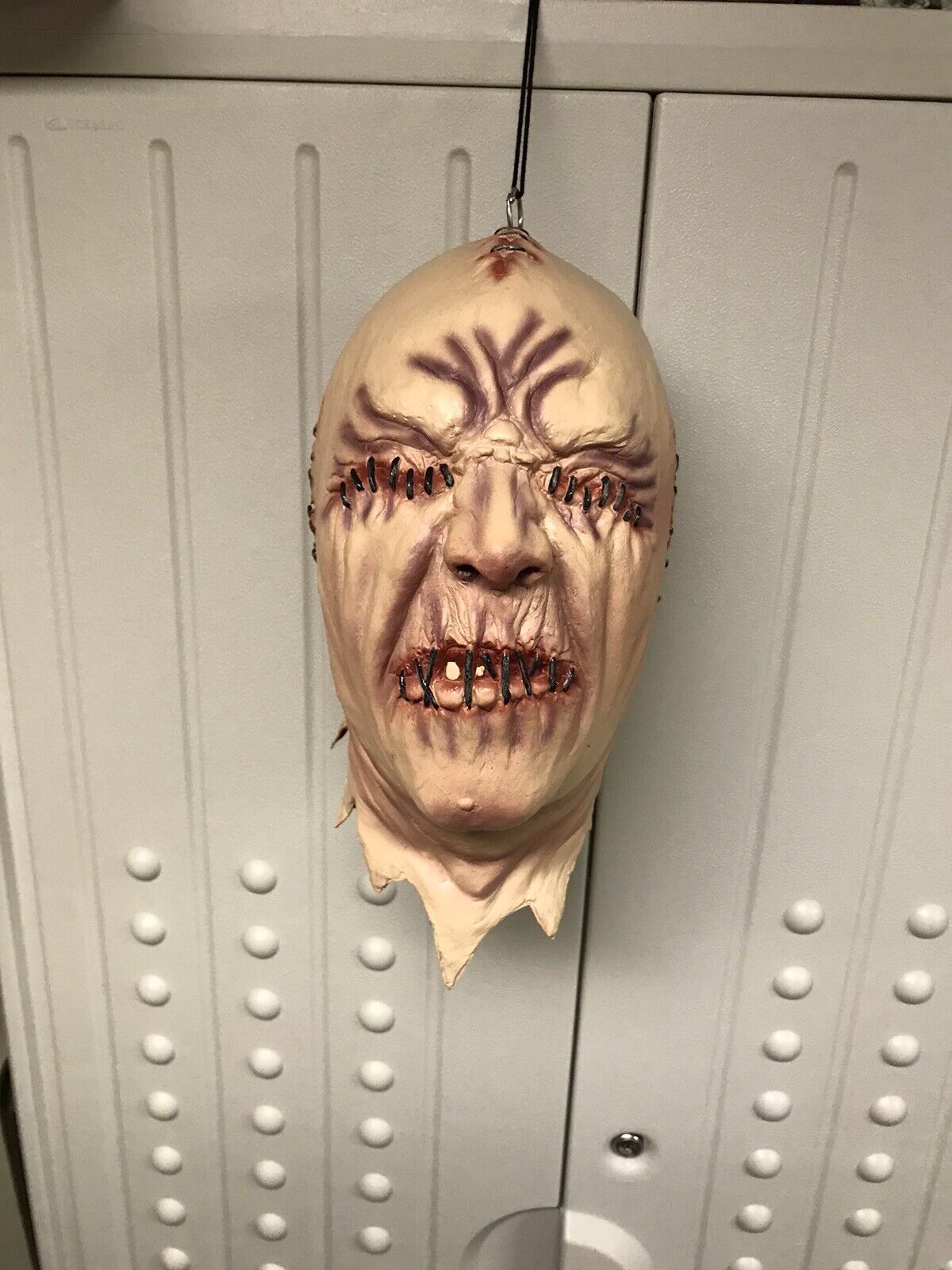 Halloween Hanging Severed Head. Eerie Life Size by Spirit Stitched Face