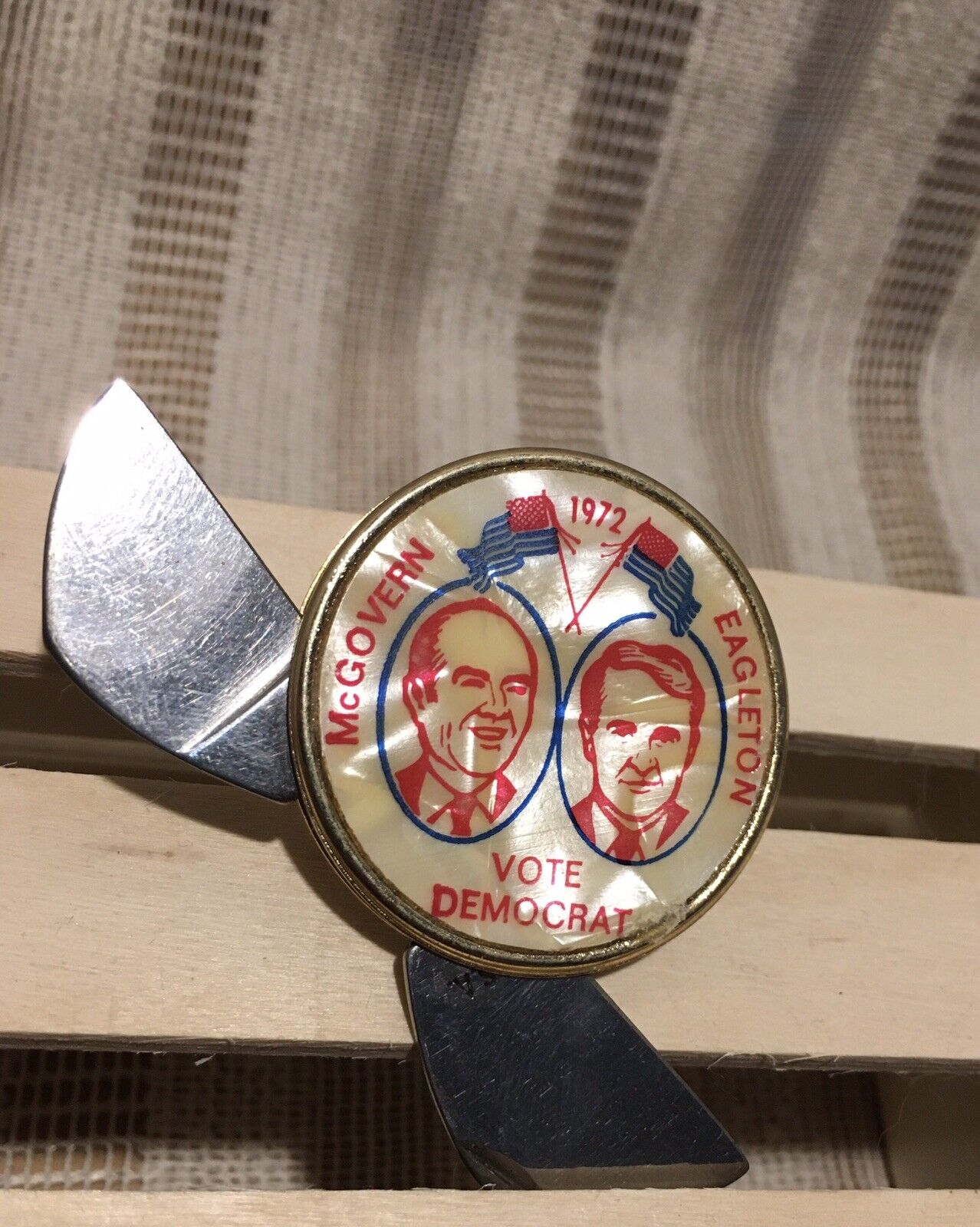 Rare George McGovern-Eagleton Democratic Double Knife Mother of Pearl