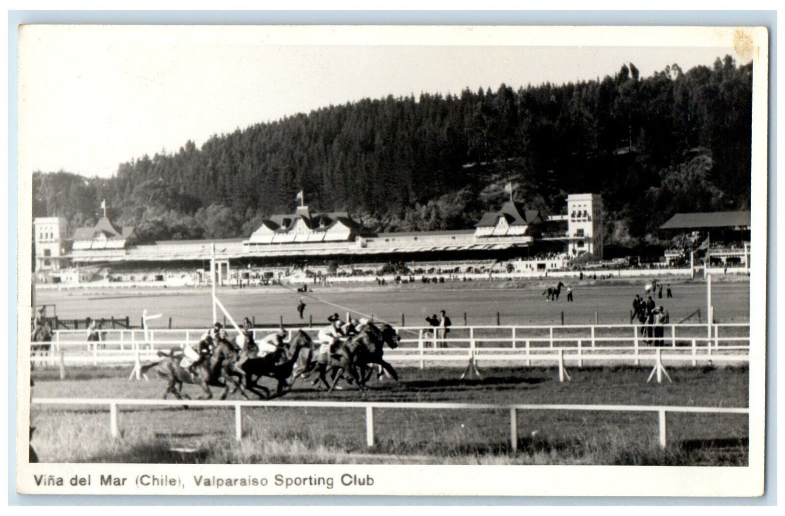 c1930's Valparaiso Sporting Club Vina Del Mar Chile RPPC Photo Unposted Postcard