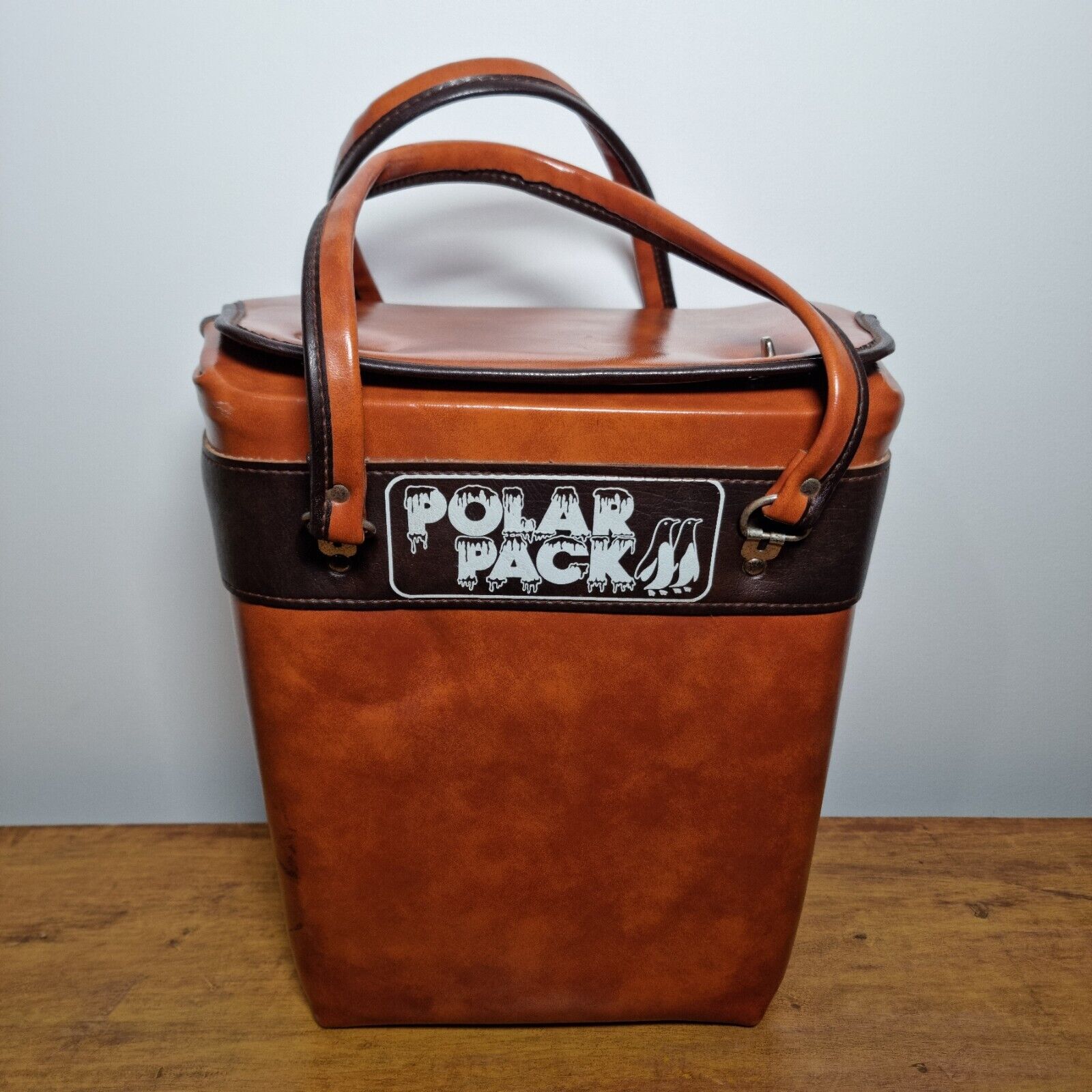 Vintage Polar Pack Esky Penguin Cooler Brown