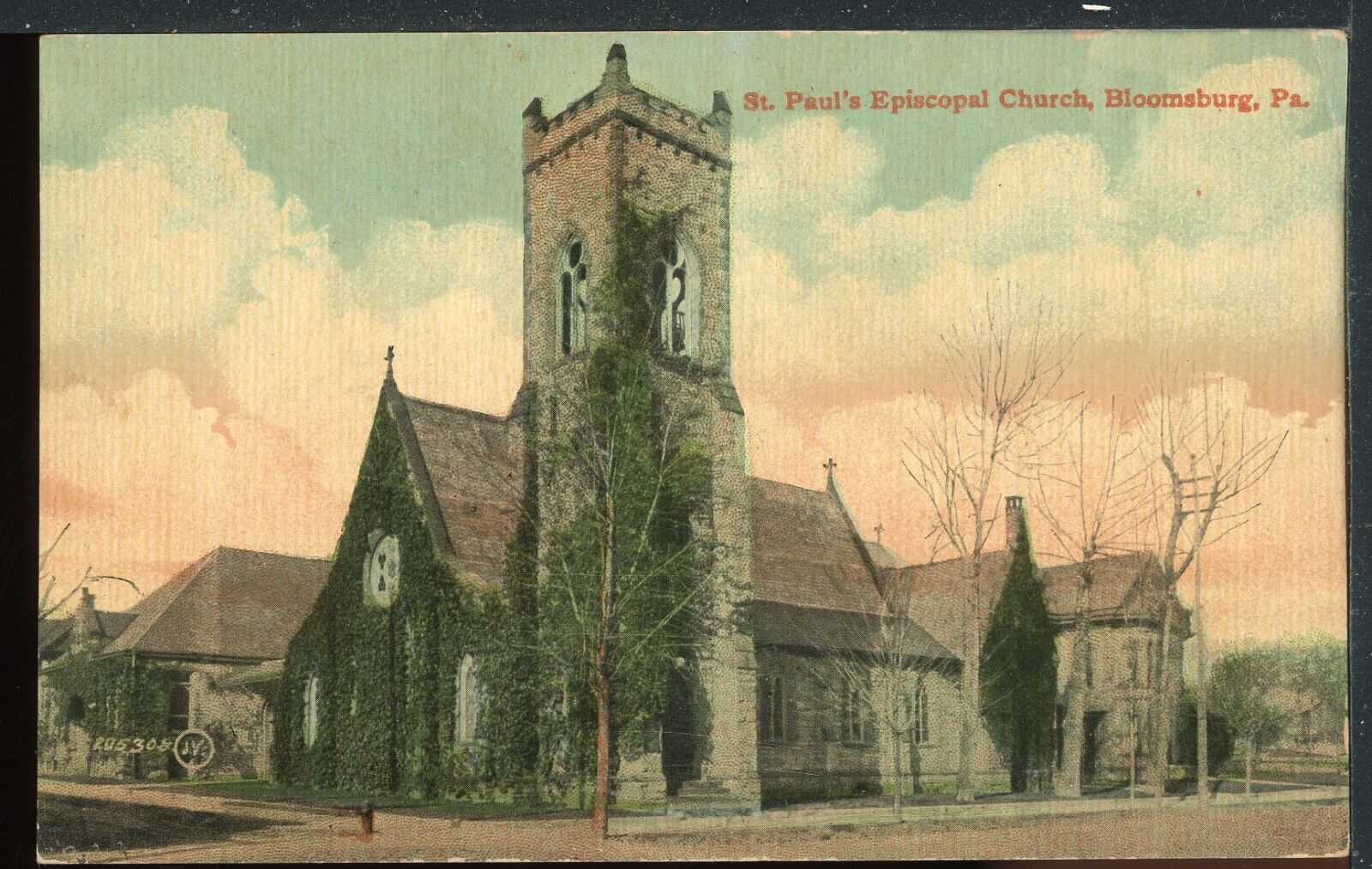 Older Bloomsburg PA St. Paul\'s Episcopal Church Vintage Postcard M1308a