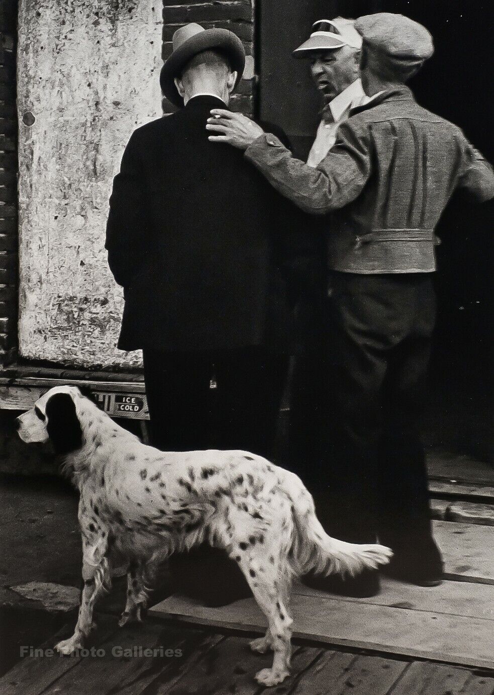 1944/72 ANSEL ADAMS Vintage Hornitos Men And English Setter Dog Photo Engraving