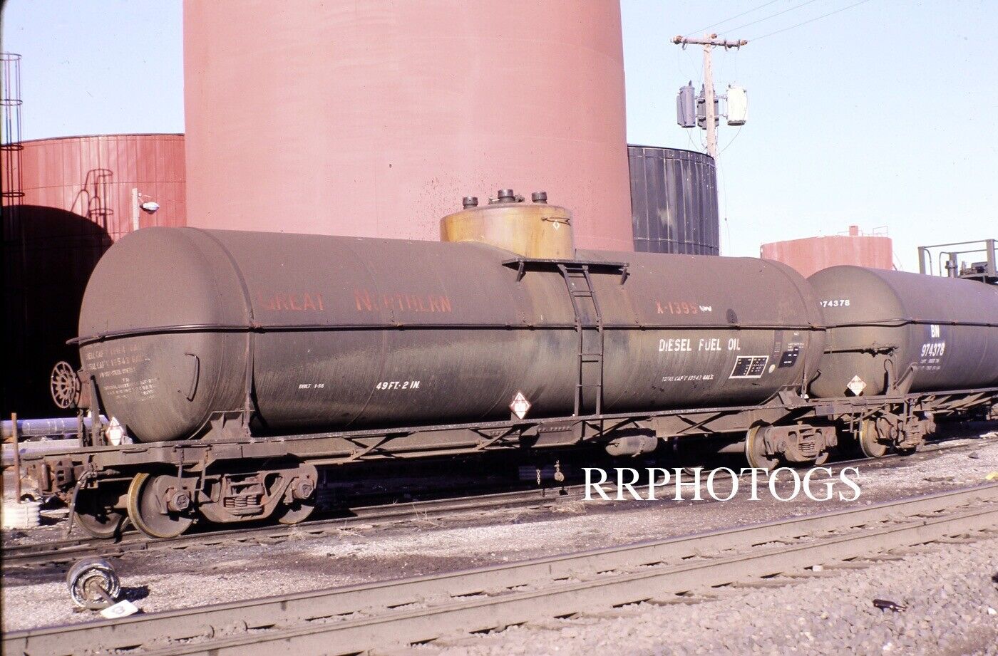 RR PRINT GREAT NORTHERN GN MofWAY LARGE TANK CAR #X-1395
