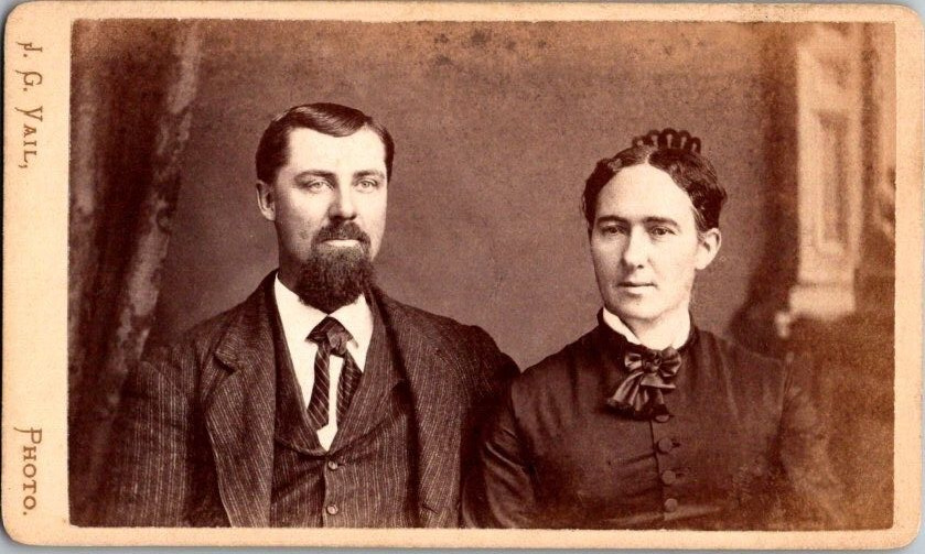 Older Couple, Fashionable Attire, Geneva, NY, 1870, CDV Photo, #2558