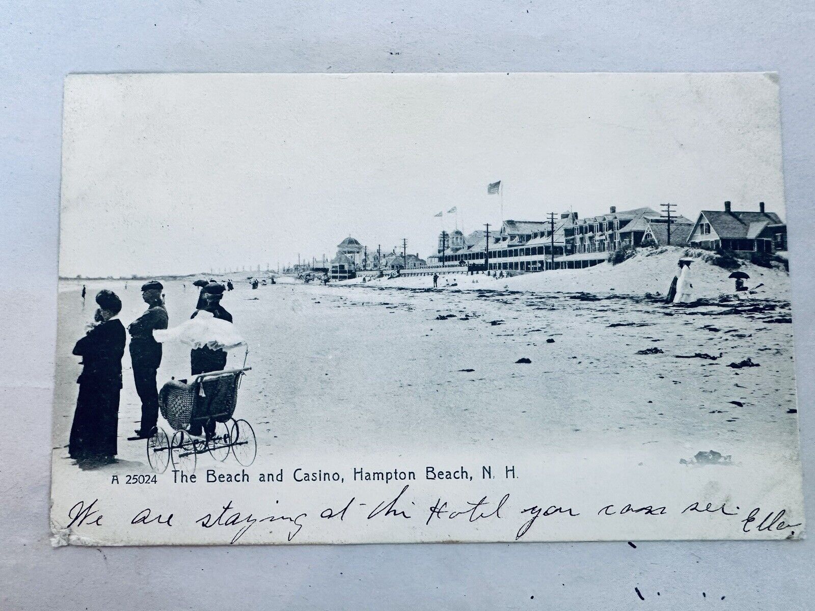 Postcard The Beach And Casino, Hampton Beach, New Hampshire Rotograph Co. #342 