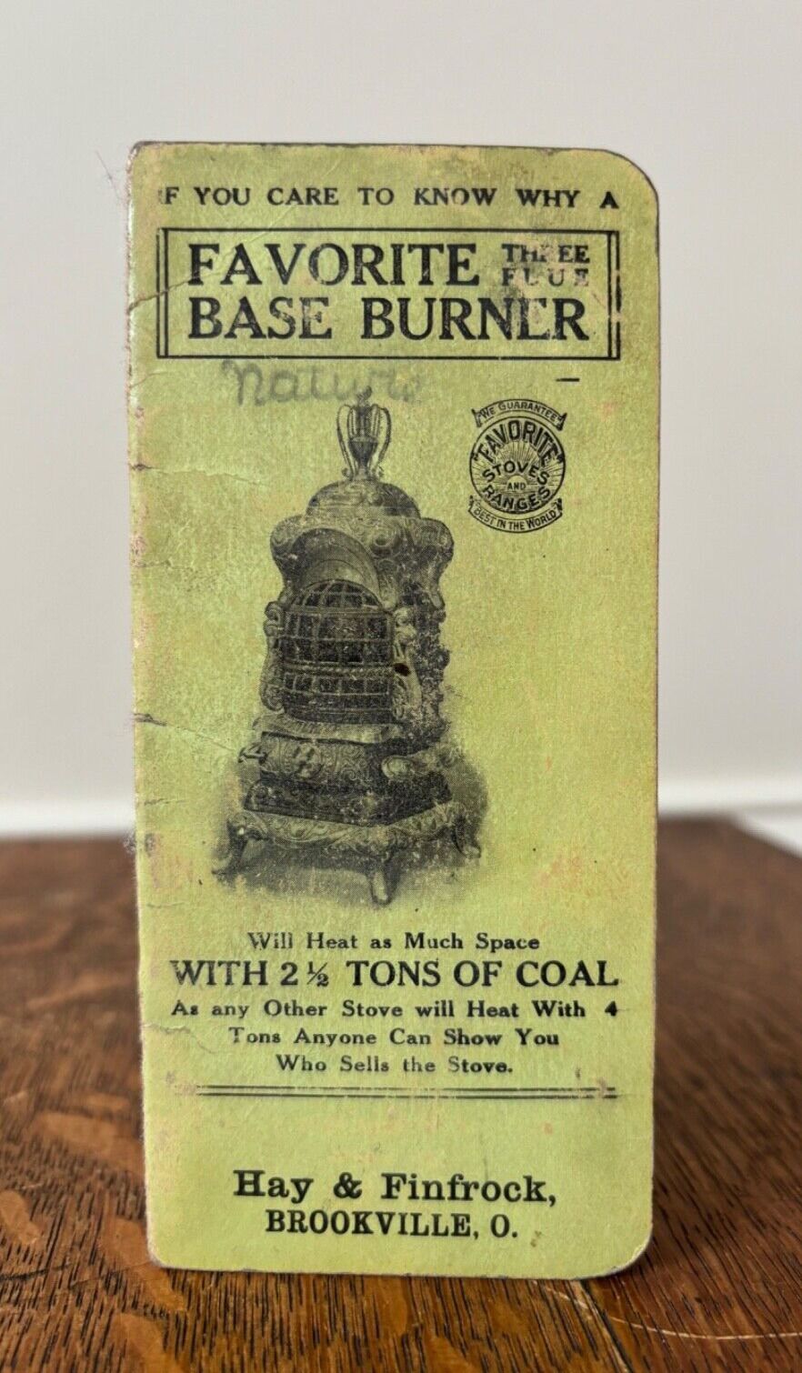 Vintage 1912 Favorite Baseburner Coal Stove Works Piqua Ohio Advertising Book