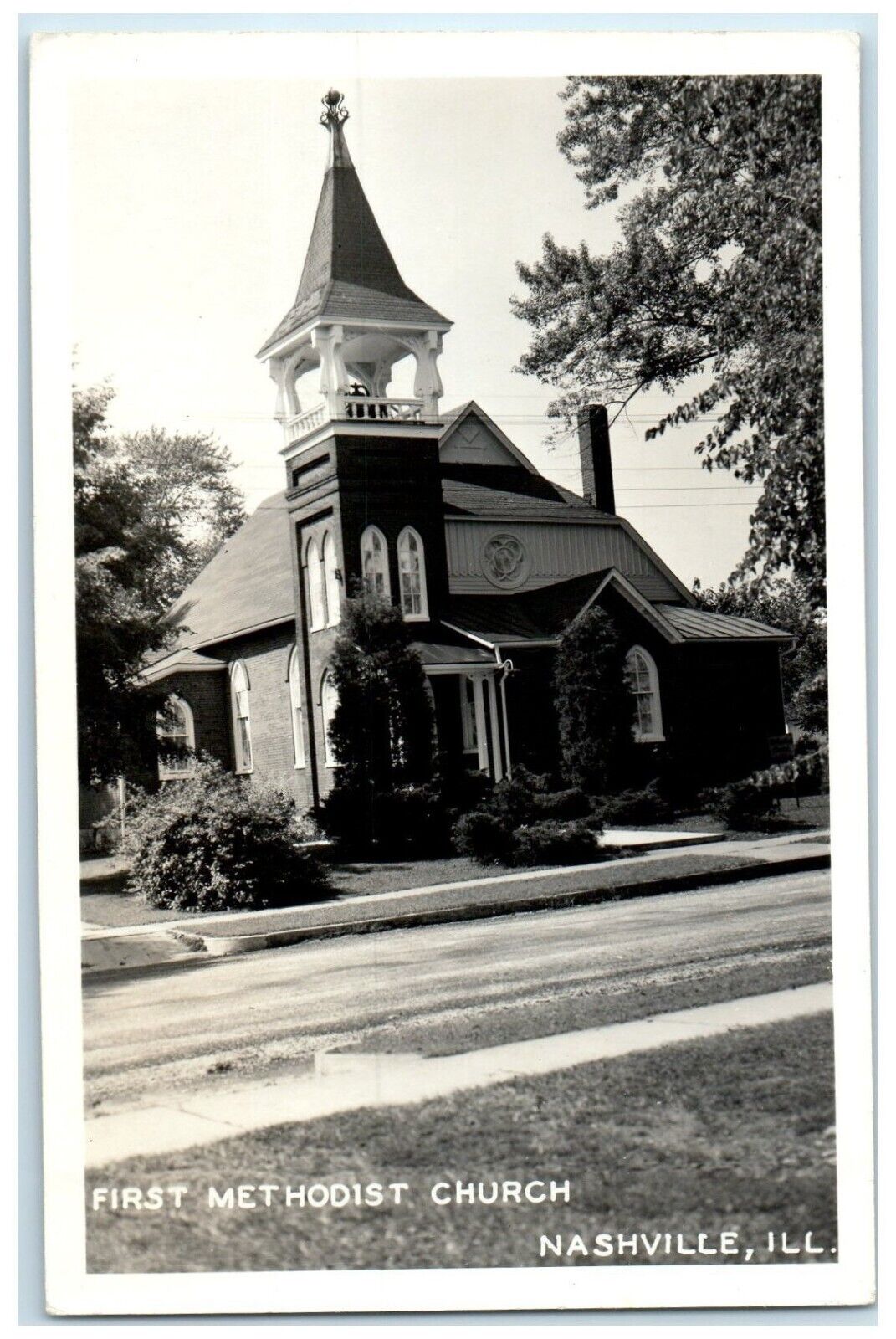 c1950's First Methodist Church Nashville Illinois IL RPPC Photo Vintage Postcard