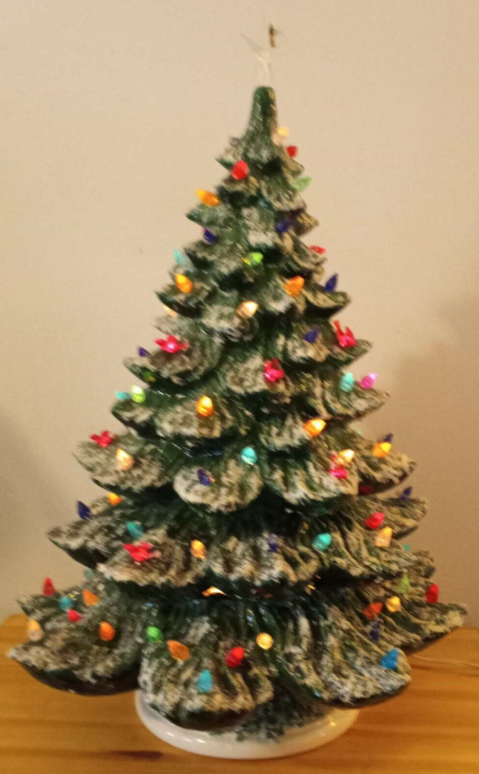 Vintage 1970s Ceramic Lighted Christmas Tree 24