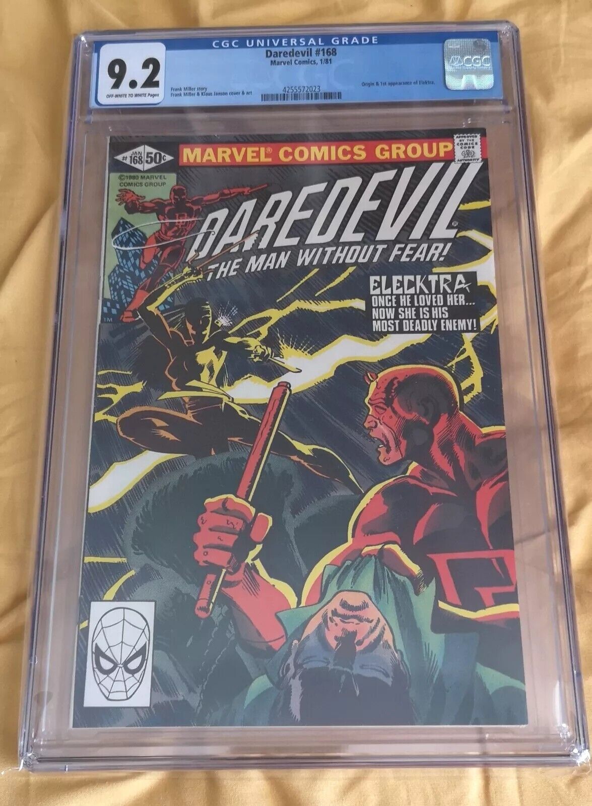 Daredevil #168 CGC 9.2 Origin + 1st Appearance of Elektra Marvel Comics 1981