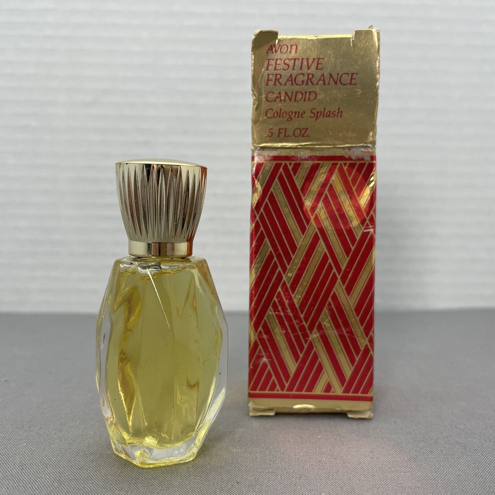 Vintage Avon Festive Fragrance Candid Cologne Splash 0.5 oz New Old Stock