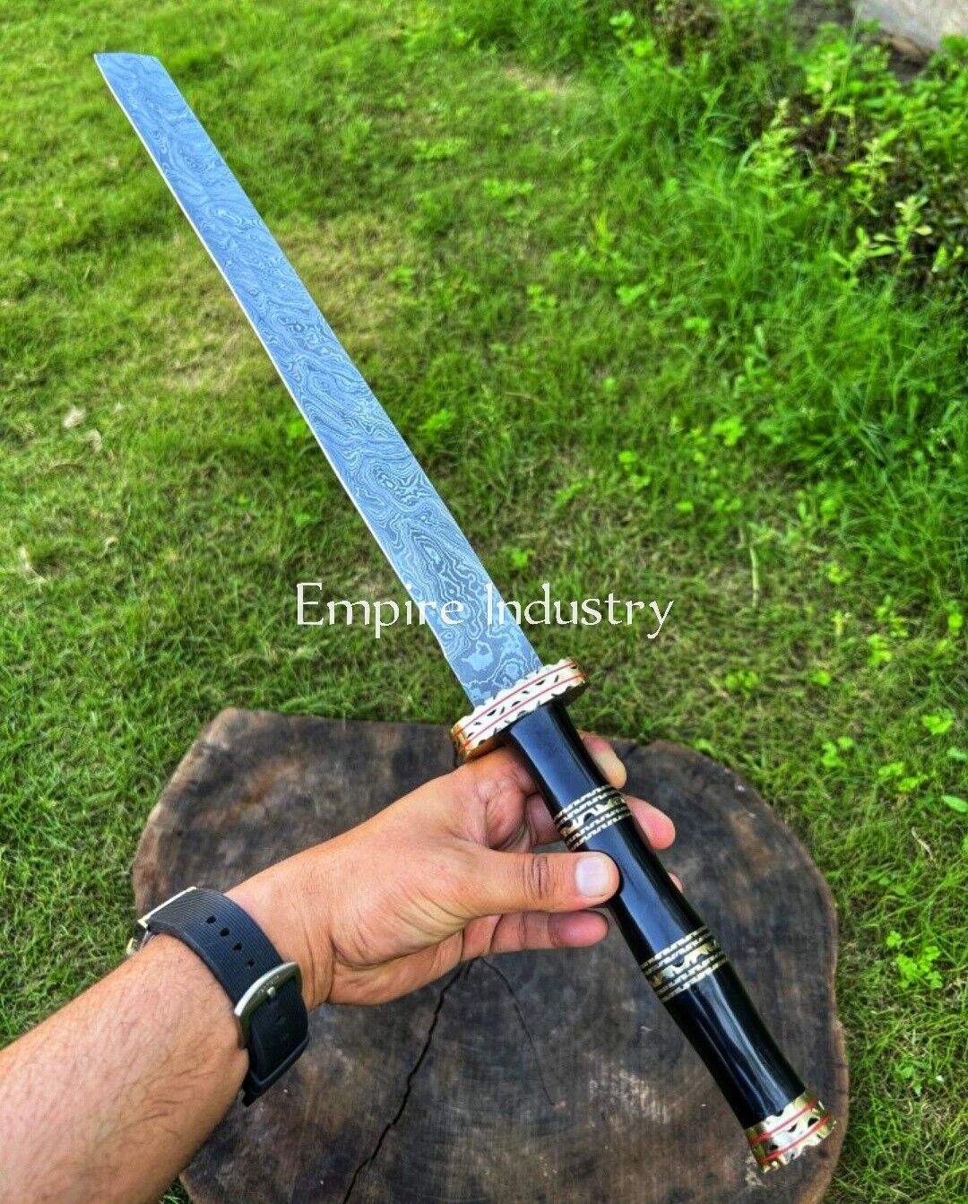 32 Inch Handmade Damascus Steel Sword Battle Ready With Sheath Viking Sword