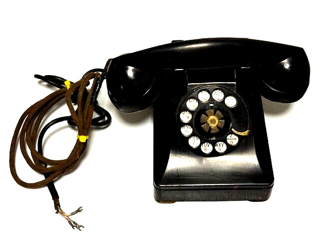 Vintage F1 Black Bakelite Bell System Western Electric Rotary Dial Desk Phone