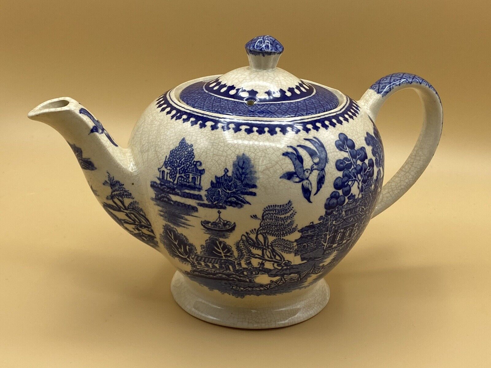 Vintage Sadler China Blue Teapot Tea Pot Made In England
