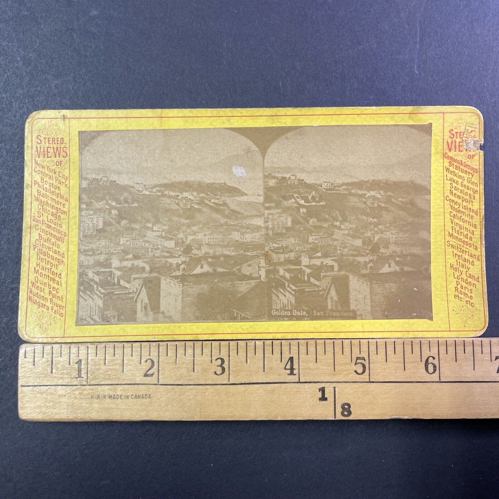 City Of San Francisco Downtown Stereoview Photo Card Antique c1875 X1288