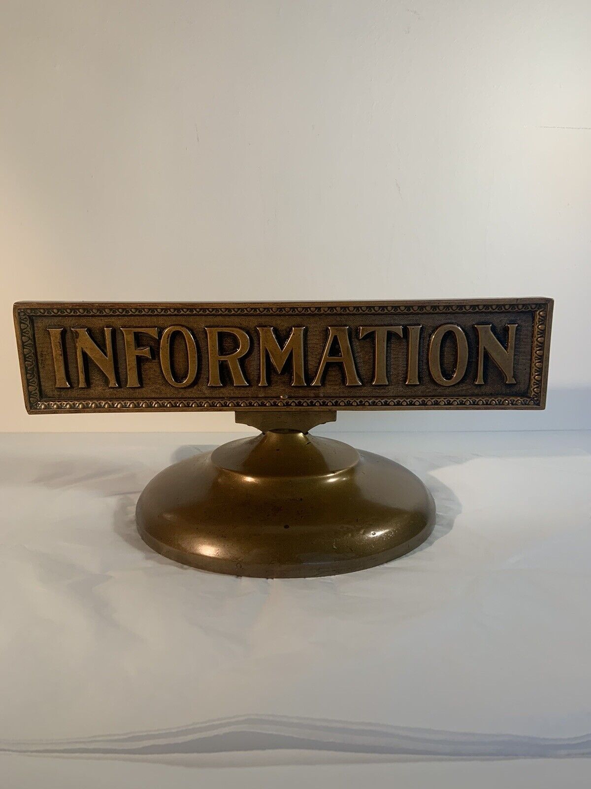 Rare Antique Double Sided Information Sign, Made Of Bronze