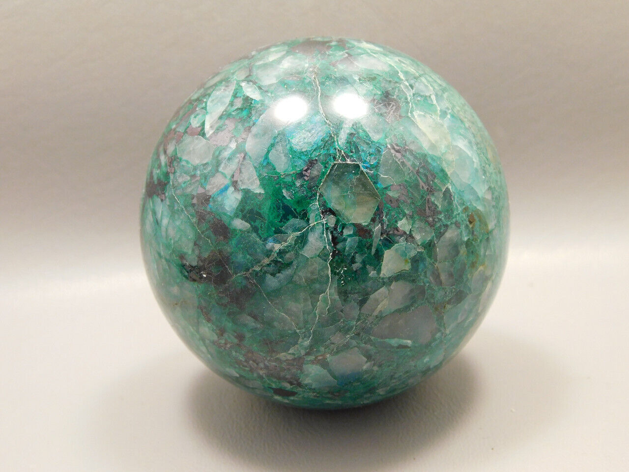 Chrysocolla Malachite Stone Sphere 3 inch Arizona Ball #O4