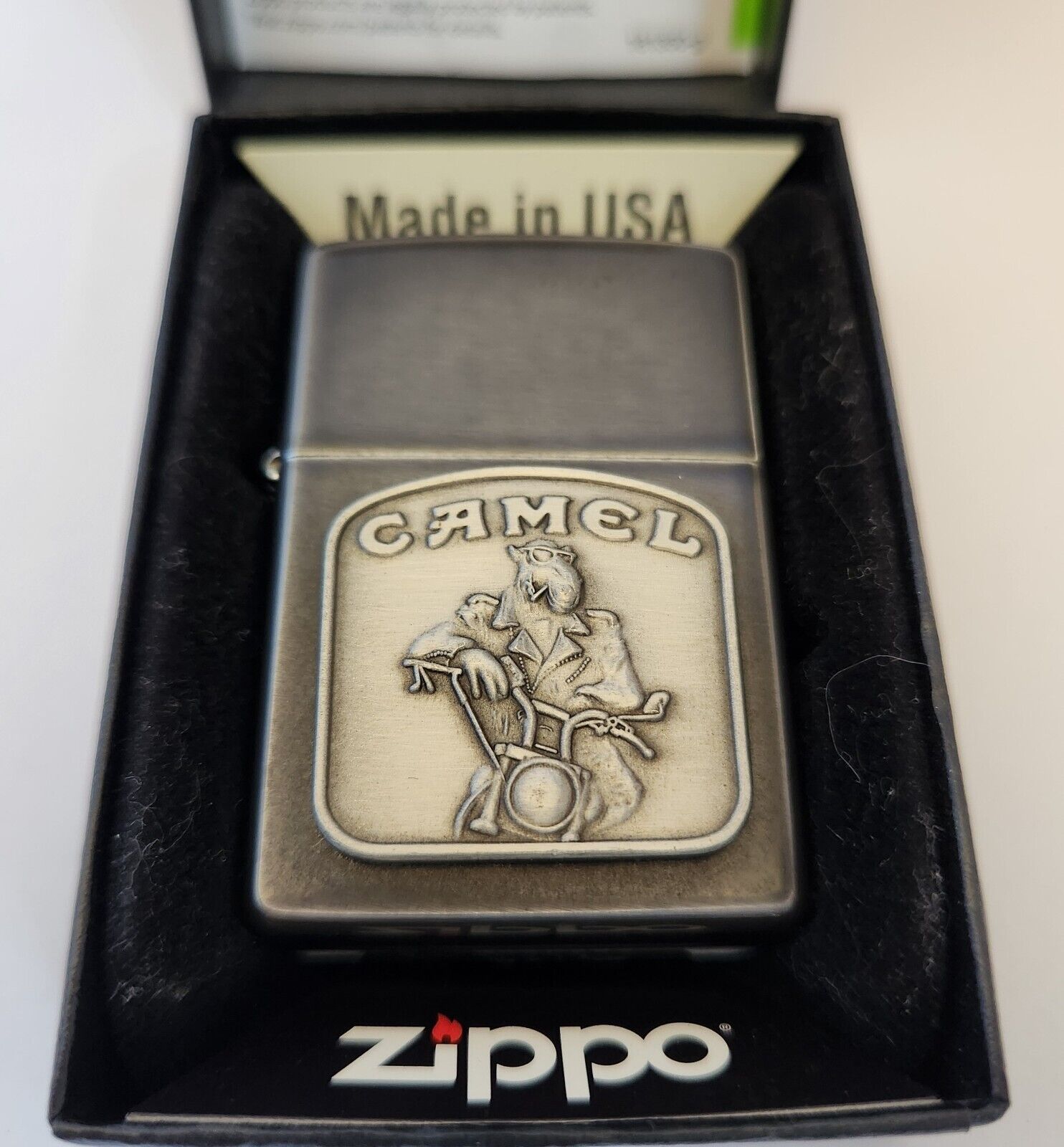 ZIPPO Lighter Camel Rider Handlebars Tombstone Midnight Chrome 1997 Vintage