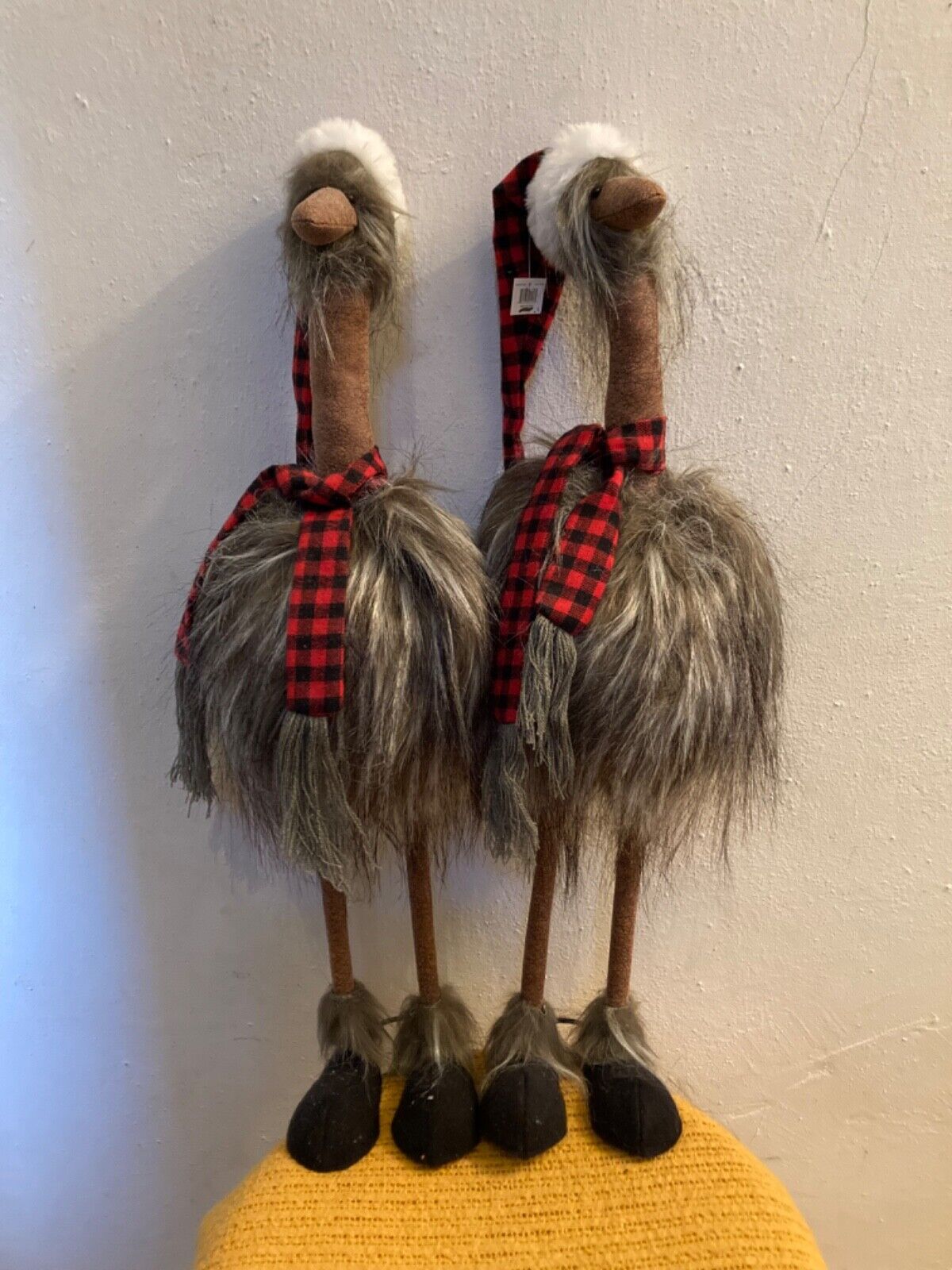Bright Ideas Christmas Holiday Dancing Ostrich Statues, Set Of 2, Modern