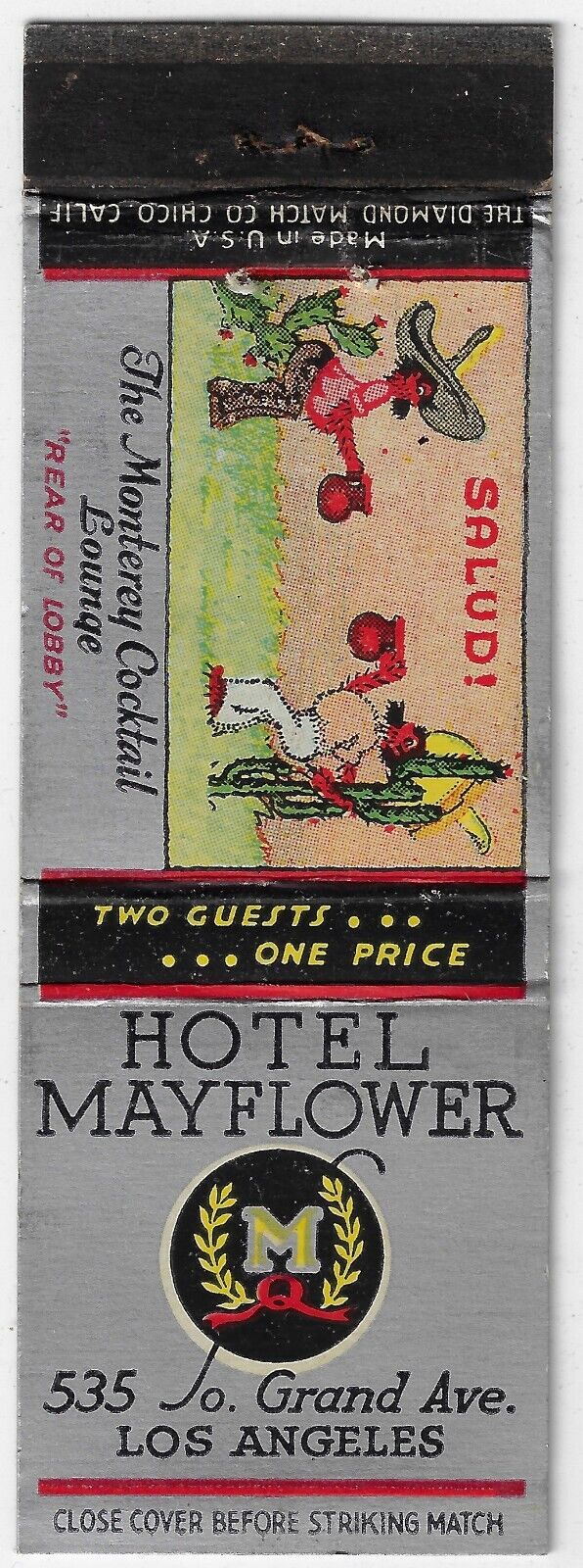 FS Empty Matchbook Cover Hotel Mayflower Los Angeles The Monterey Lounge
