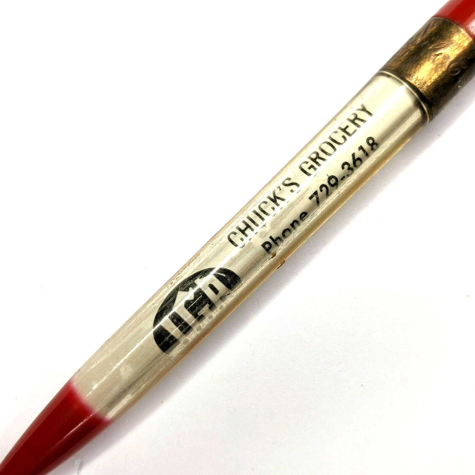 c1960s Sanborn, Iowa Chuck's IGA Grocery Advertising Pen US Pencil Co IA Vtg G35