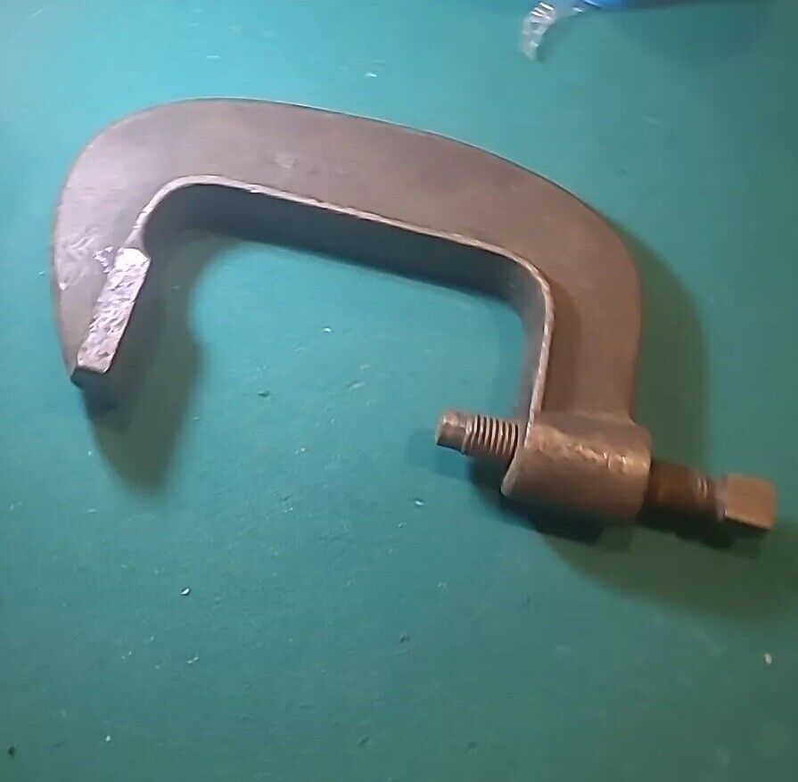 Old C Clamp  large heavy vintage Rusty￼ works