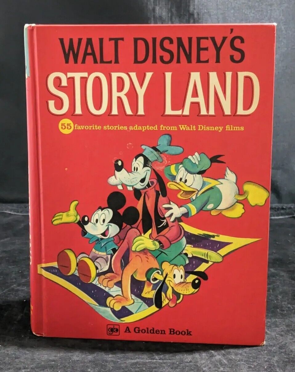 Vintage Story Land Book Golden 1962 55 Stories adapted from Disney movies JL