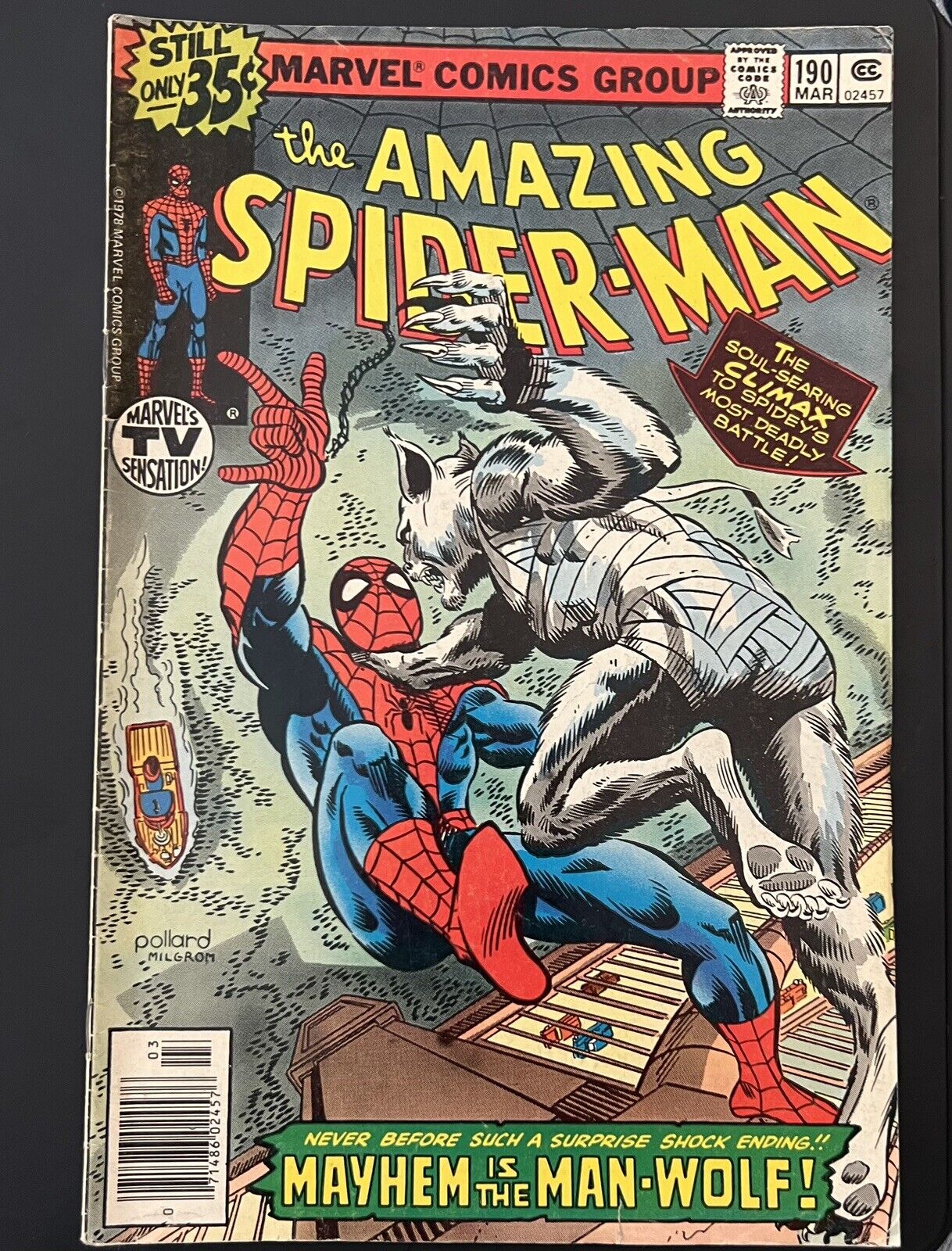The Amazing Spider-Man Comic Book #190 (March 1979, Marvel) VF+/VF  Man-Wolf