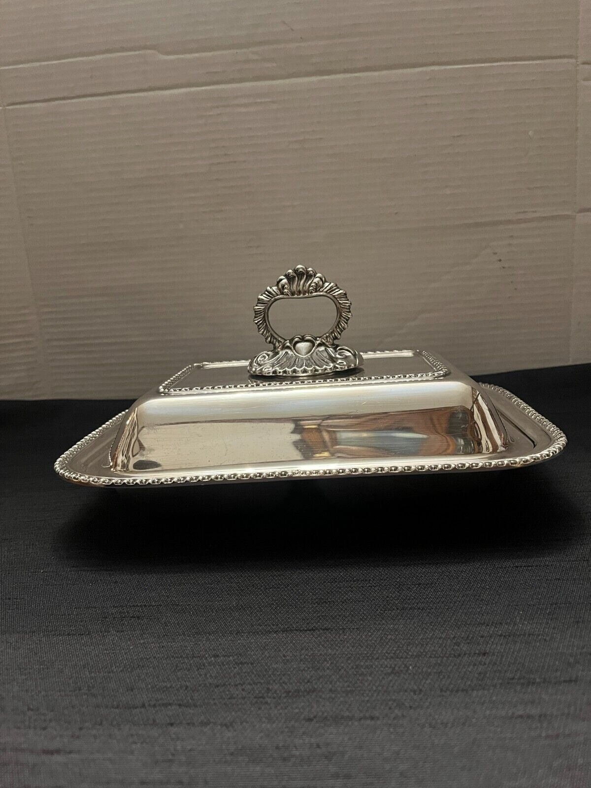 Vintage Wm A. Rogers Silverplate Double-Sided Casserole Dish w/Lid #9443