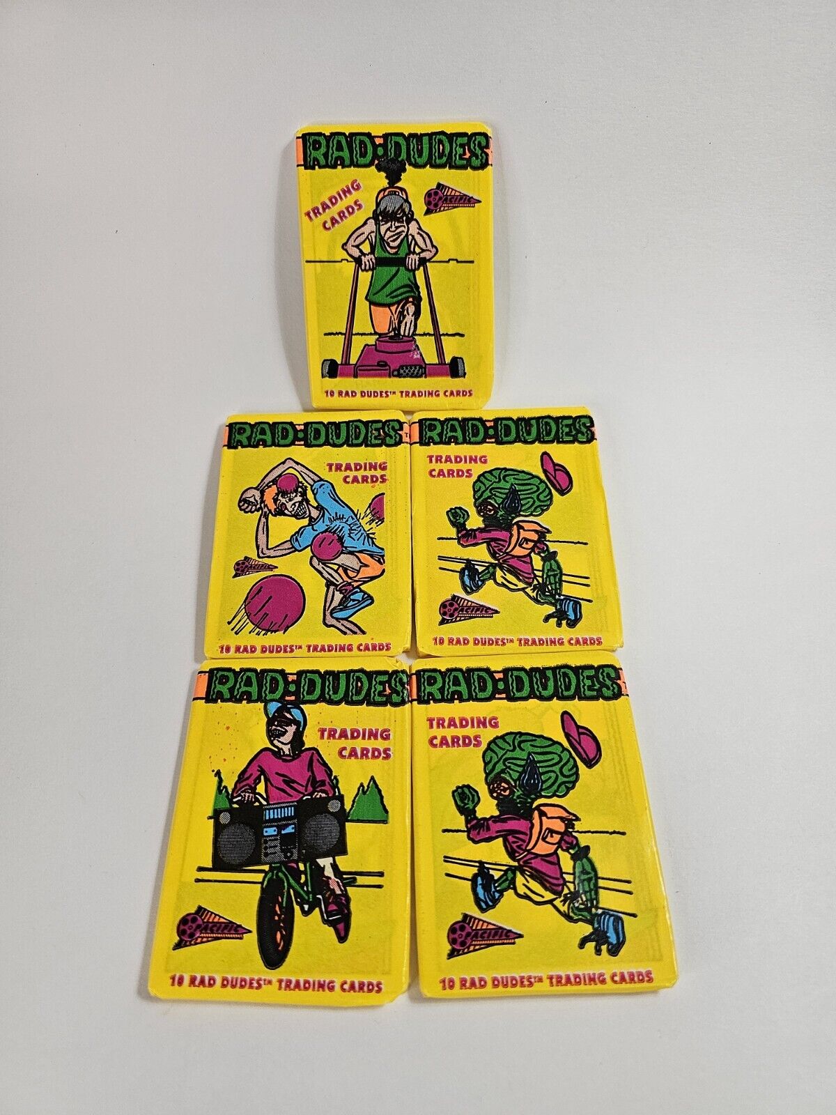 Vintage 90s Rad Dudes Trading Cards 5 Sealed Packs