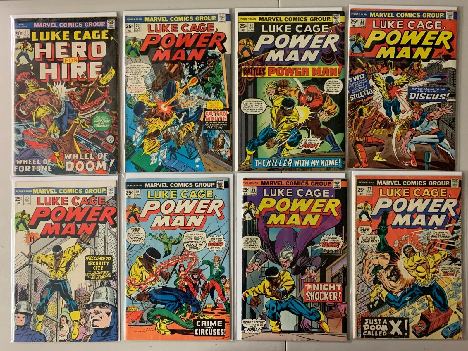 Luke Cage Power Man Hero for Hire lot #11-49 + Iron Fist comic 23 diff (1973-78)