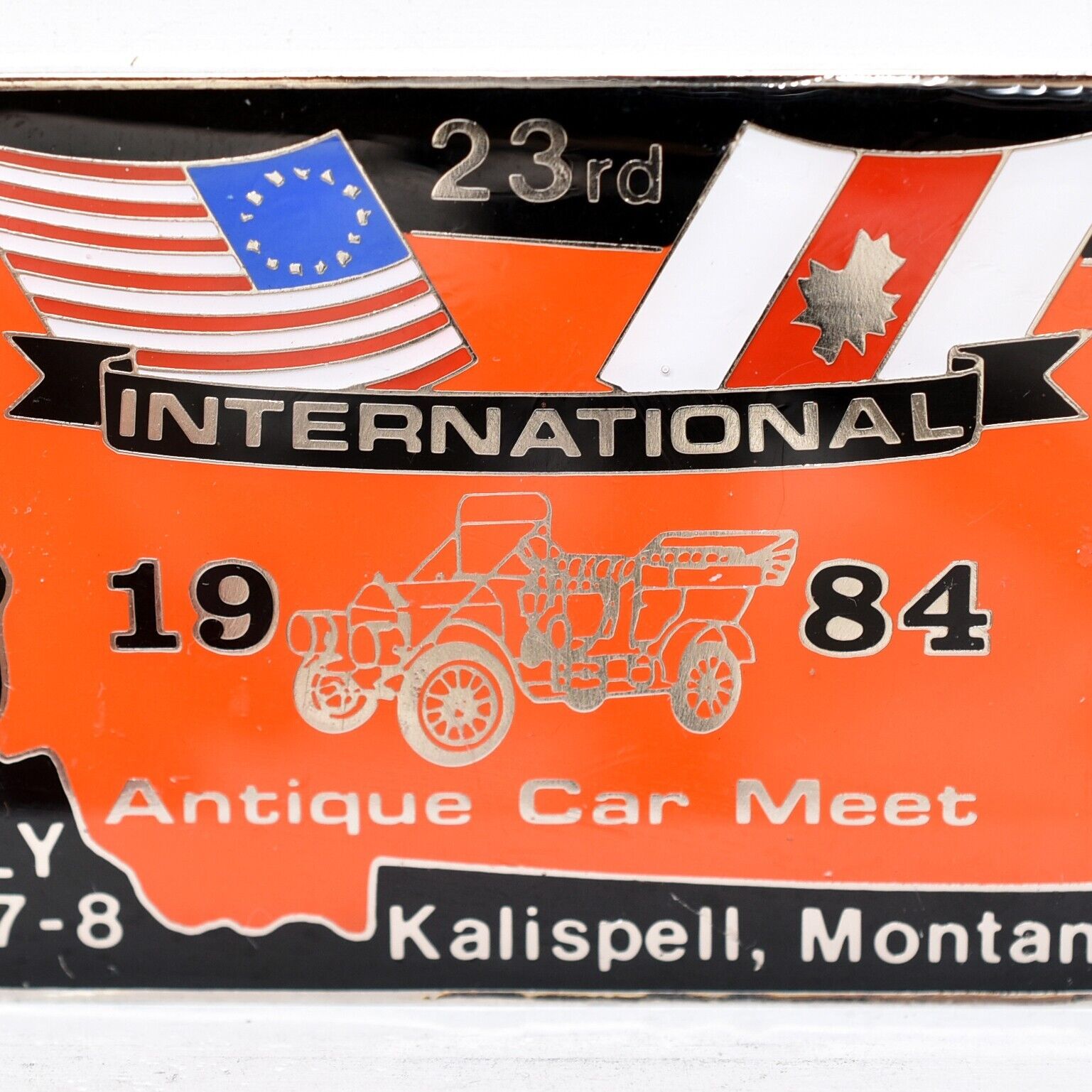 1984 Antique Car American Canadian International Meet Kalispell Montana Plaque