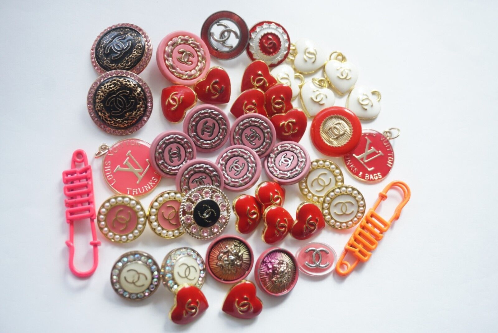 Versace Dior  Zipper Pull buttons mix lot of 42 mix