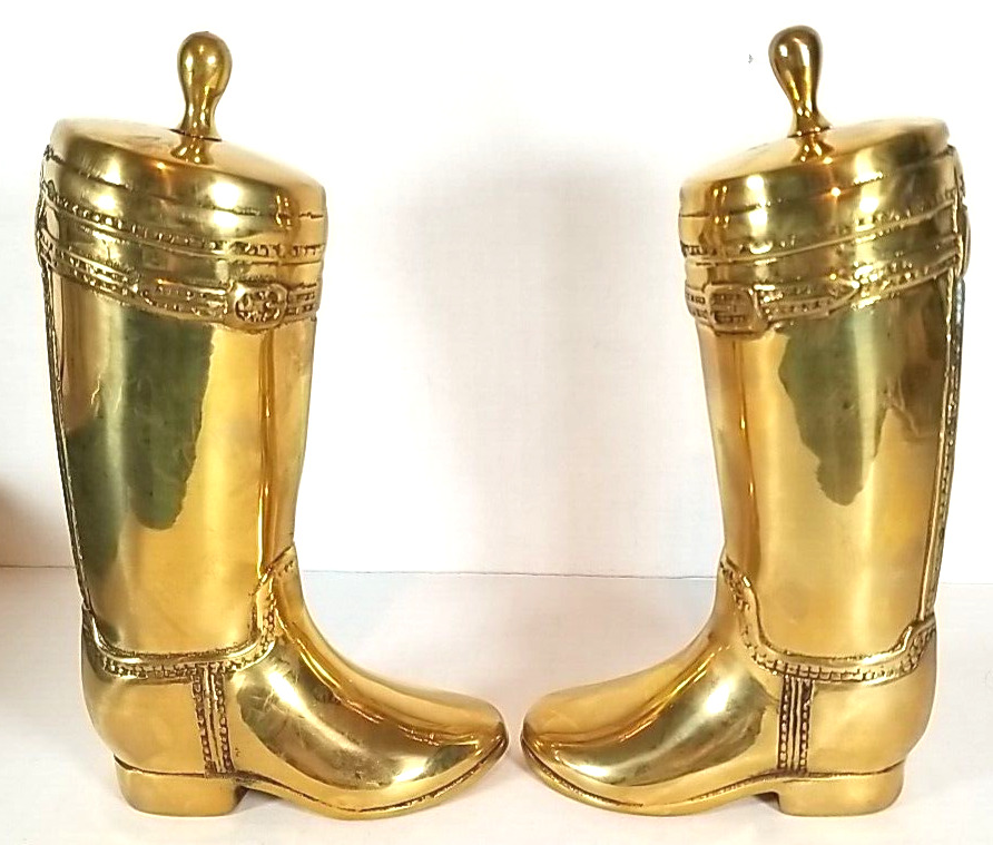Vintage Ralph Lauren Polo Brass Western Riding Boots Bookends NO COLOGNE