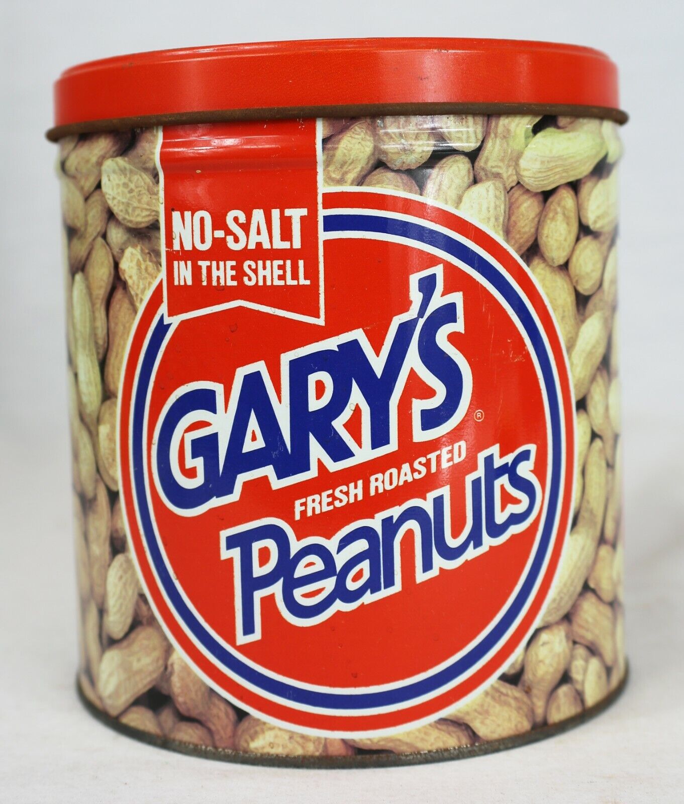 VINTAGE Gary\'s No Salt Roasted Peanuts Empty Collectible Tin