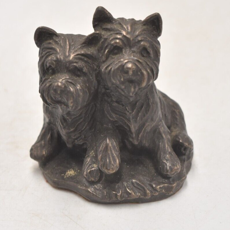 Vintage Westie West Highland Terrier Dog Cold Cast Bronze Figurine Statue Orname
