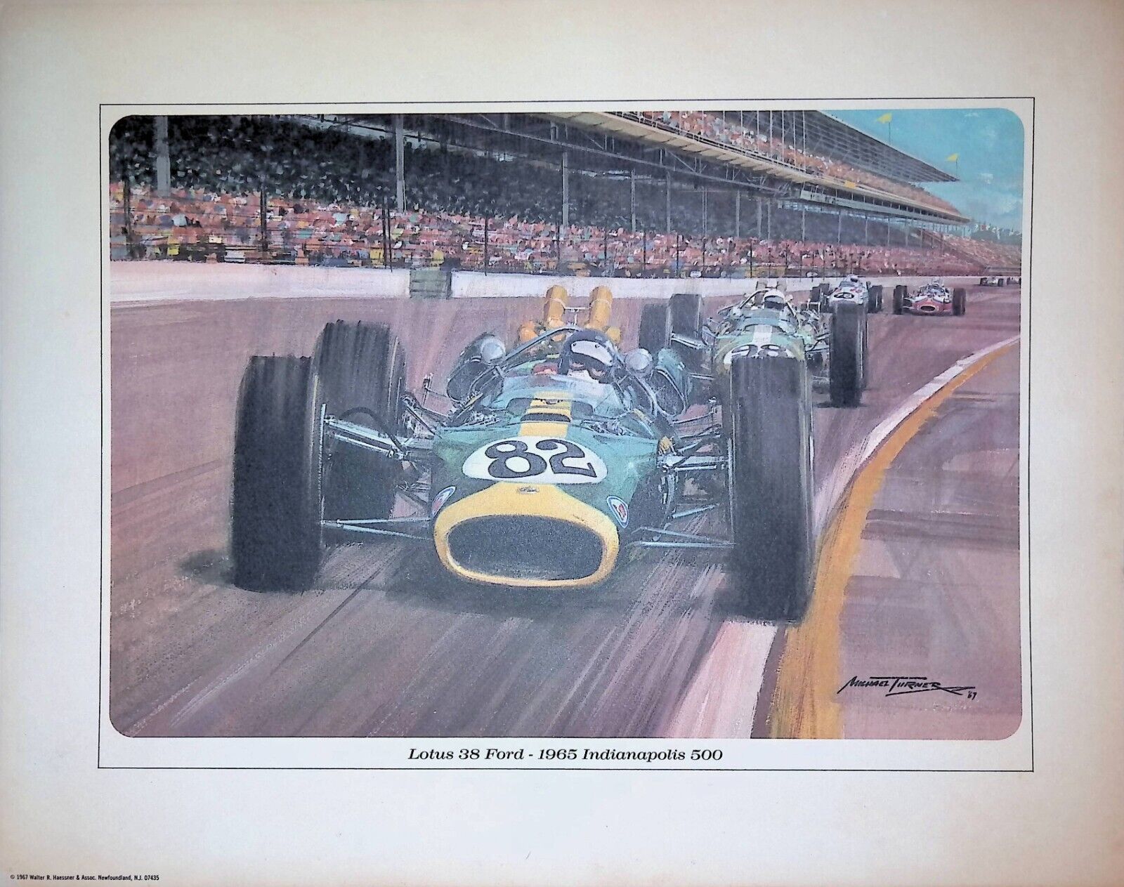 VINTAGE LOTUS 38 FORD - 1965 INDIANAPOLIS 500 POSTER