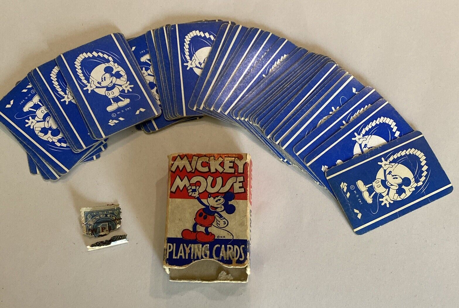 c. 1930s Walt Disney Mickey Mouse Playing Card Deck w/ All 52 Cards In Box