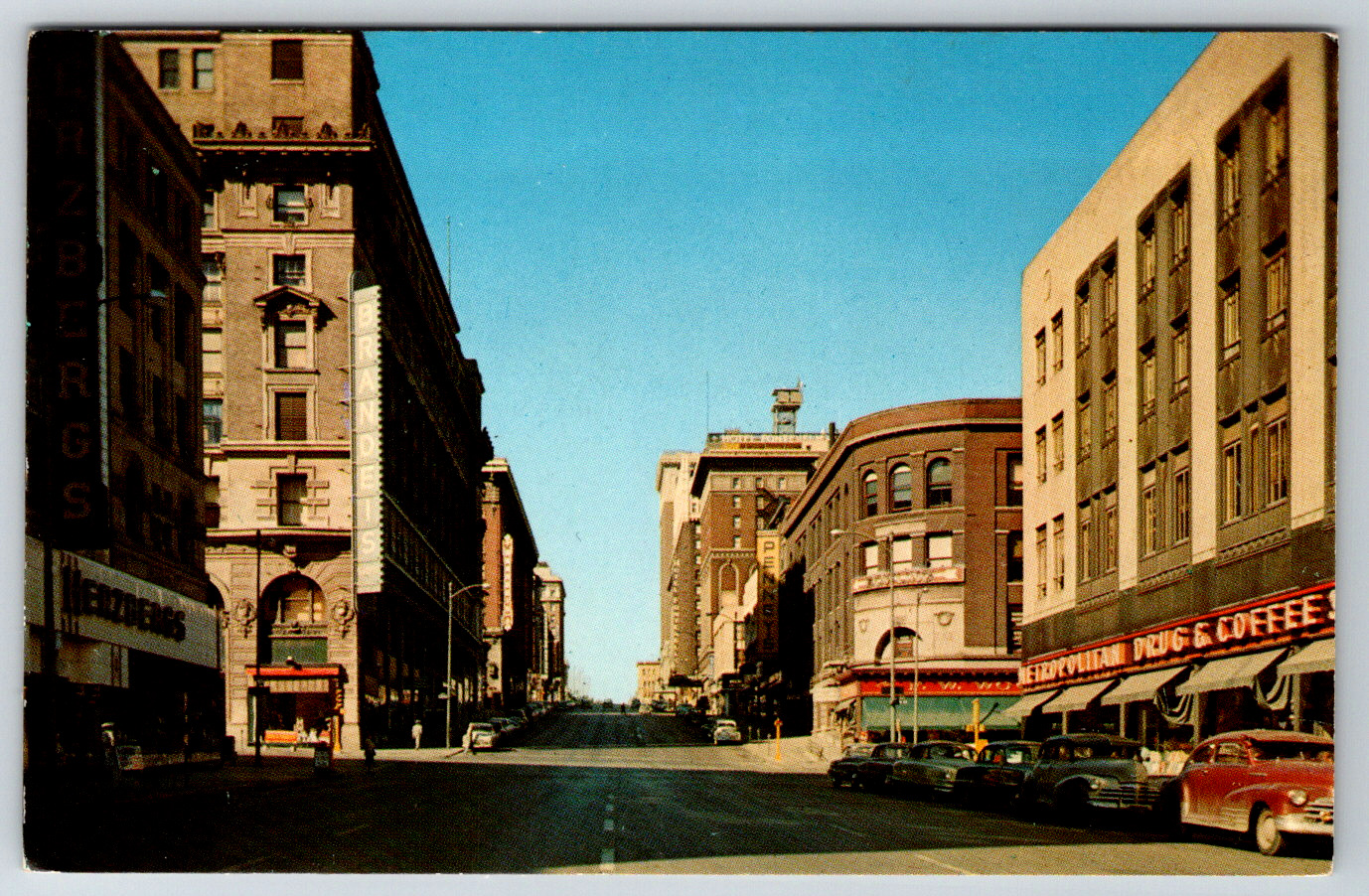 c1960s Downtown Omaha Nebraska Street View 16th and Douglas Vintage Postcard