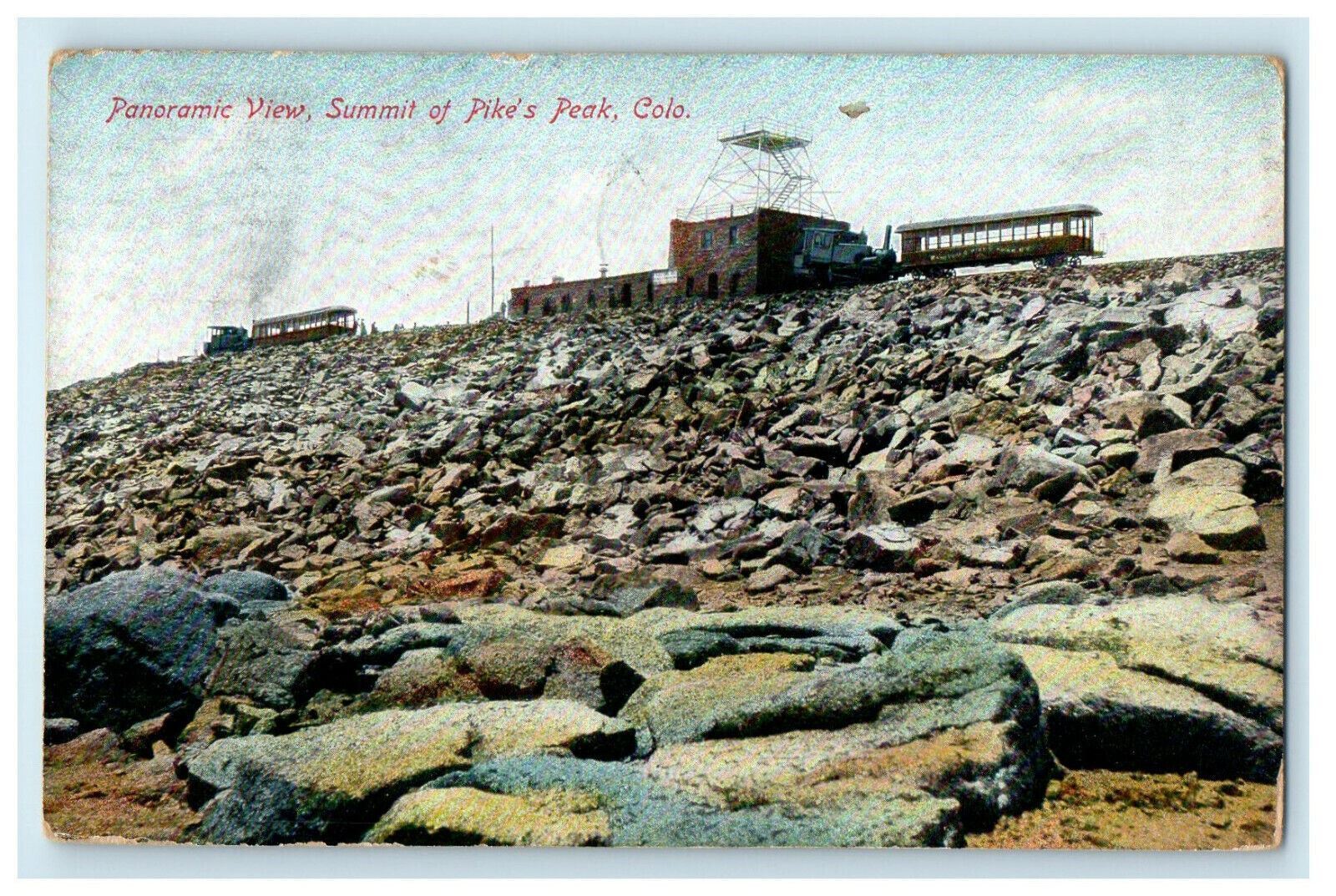 1911 Panoramic View, Summit of Pike's Peak Colorado CO Posted Postcard