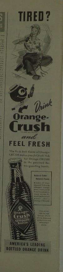 Magazine Ad* - 1944 - Orange Crush - World War II