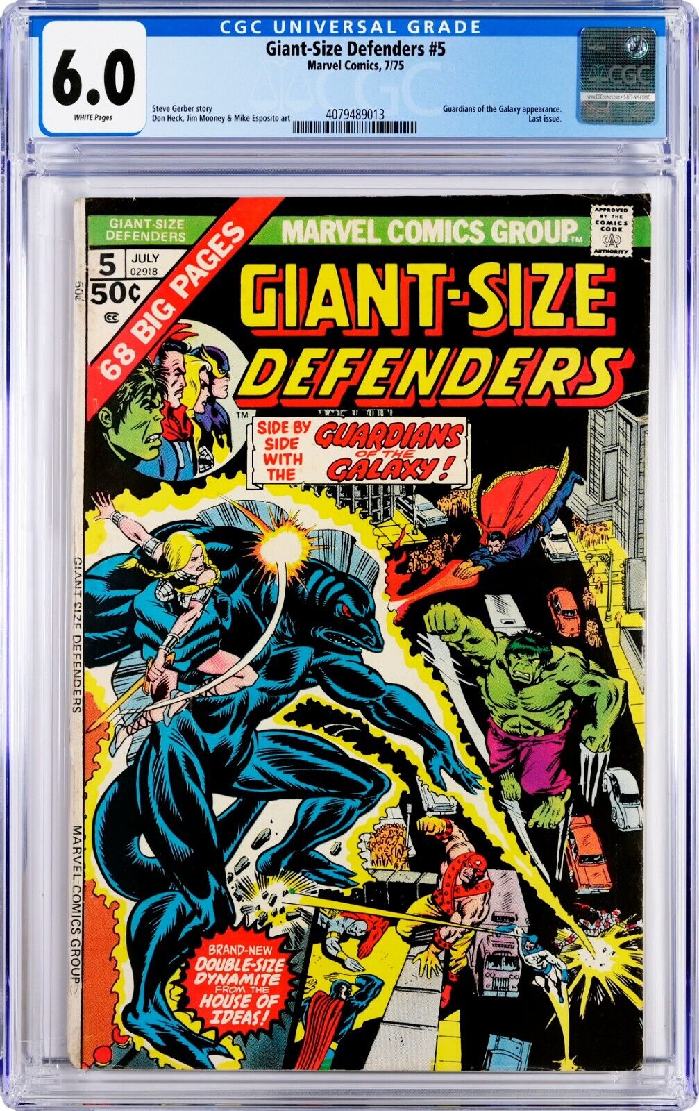 Giant-Size Defenders #5 CGC 6.0 (Jul 1975, Marvel) Guardians of the Galaxy app.