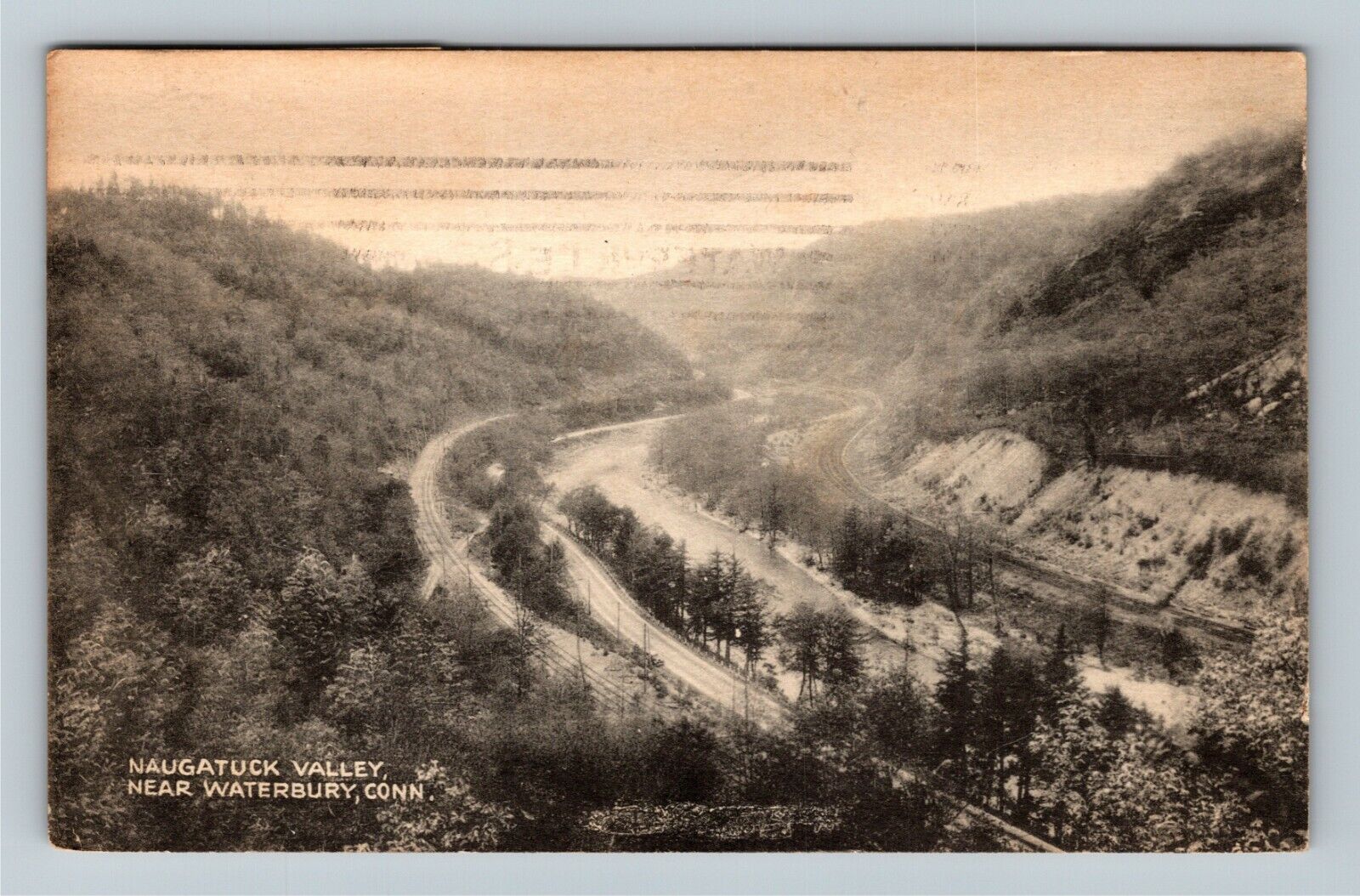 Waterbury CT-Connecticut, Bird's Eye View Of Naugatuck Valley Vintage Postcard