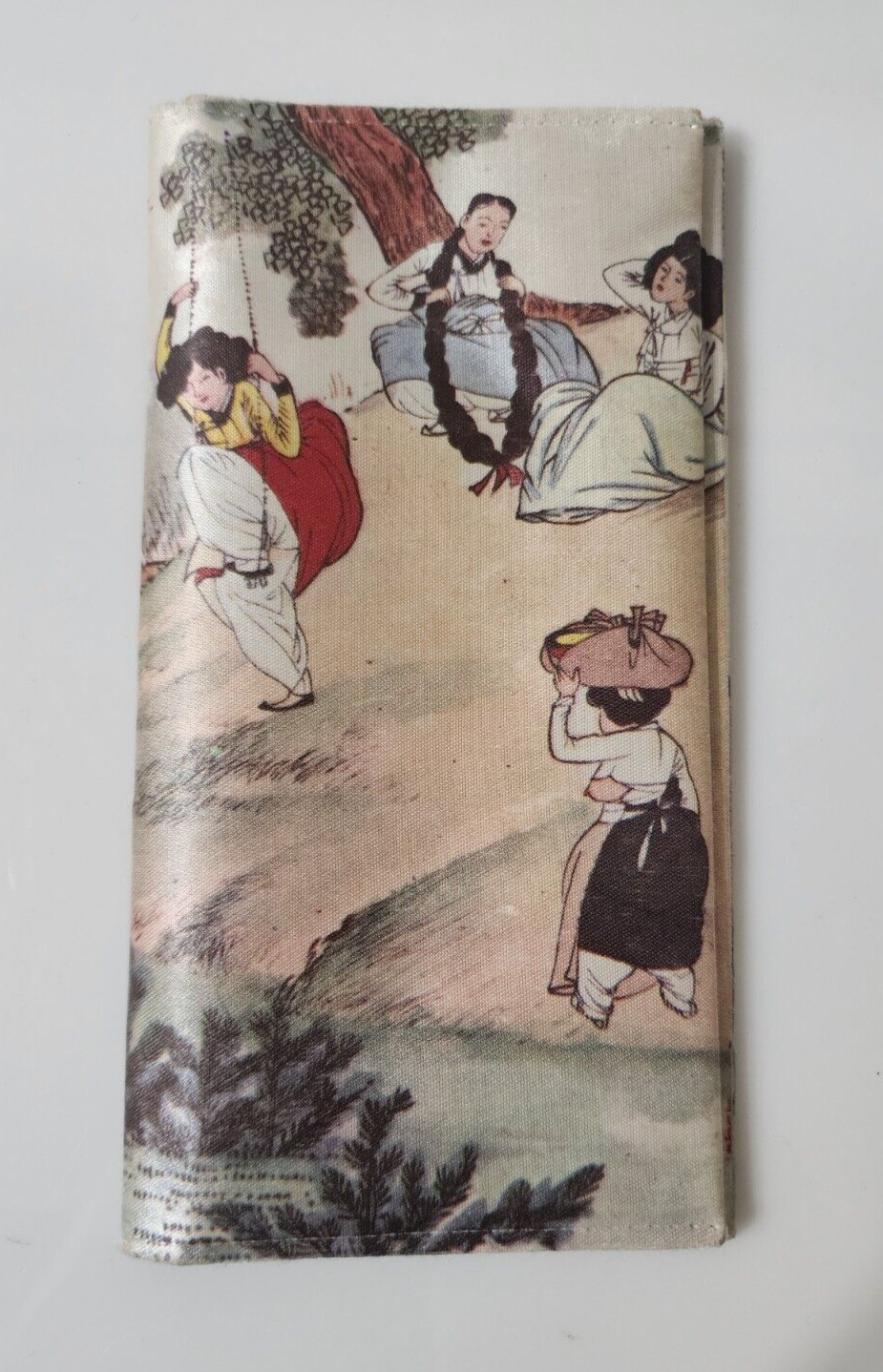 Vintage Fabric Cover Wallet Women Asian Scenery Korean Picture