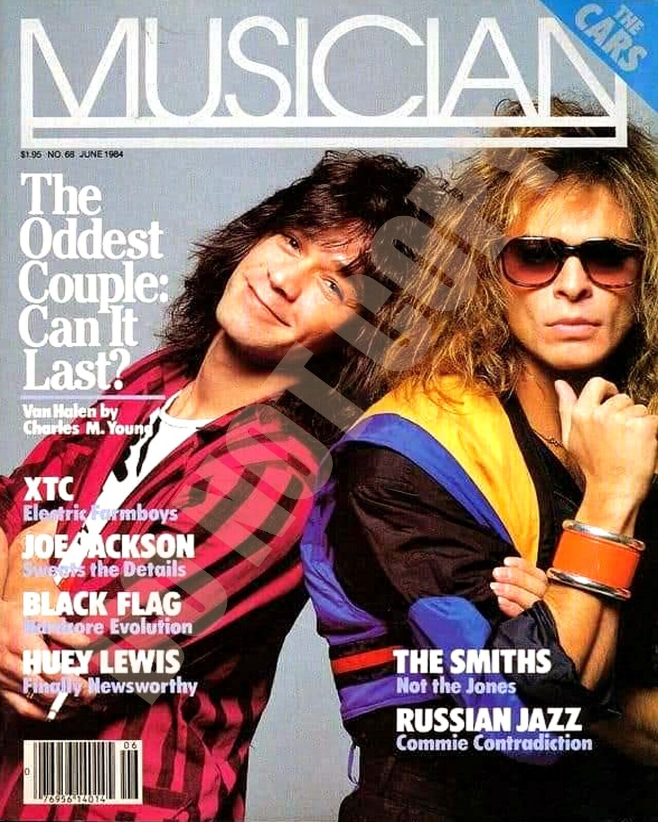 1984 Musician Magazine Cover Eddie Van Halen David Lee Roth On Cover 8x10 Photo